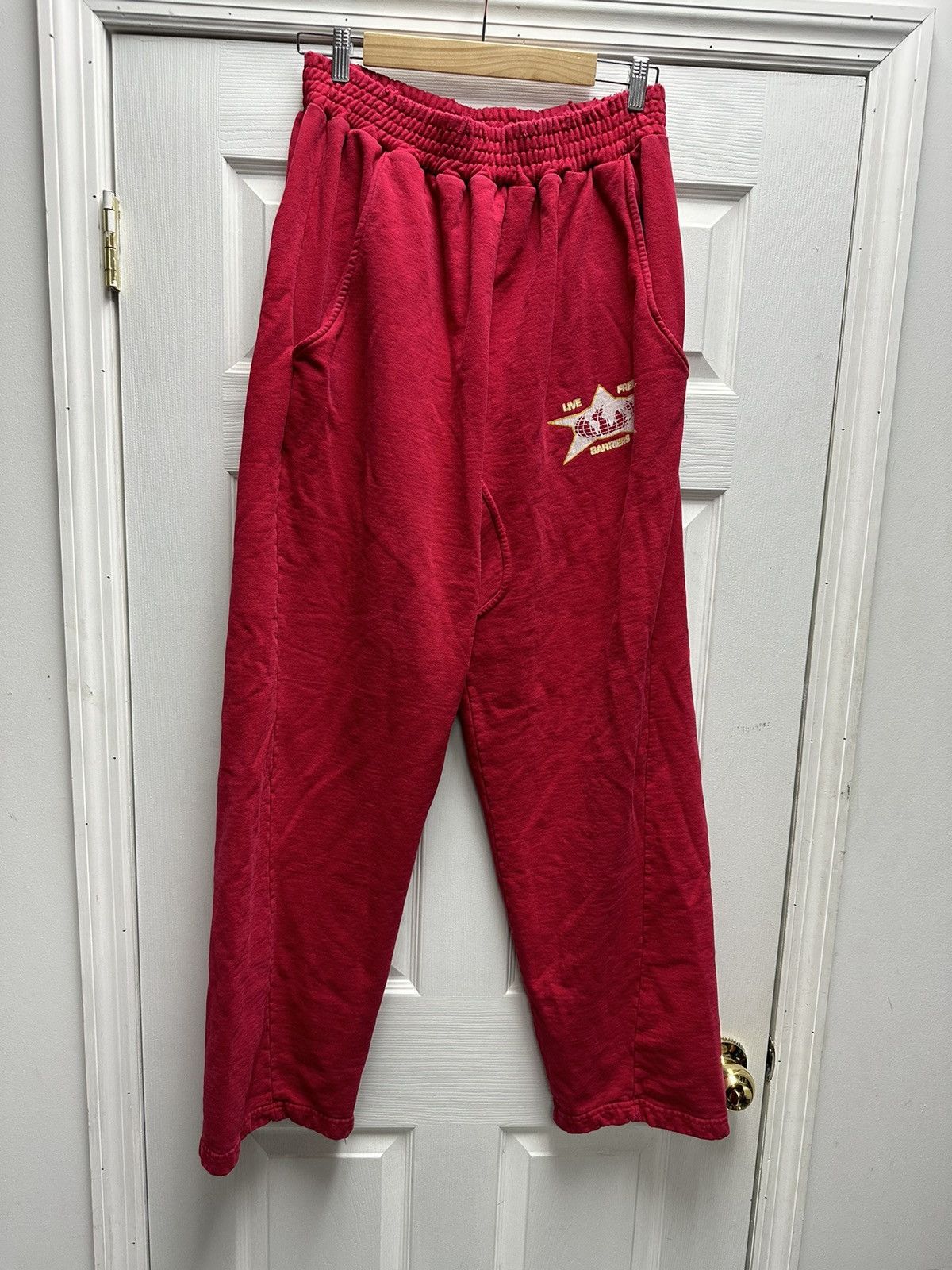 image of Barriers Live Free Sweatpants Double Pocket in Red, Men's (Size 38)