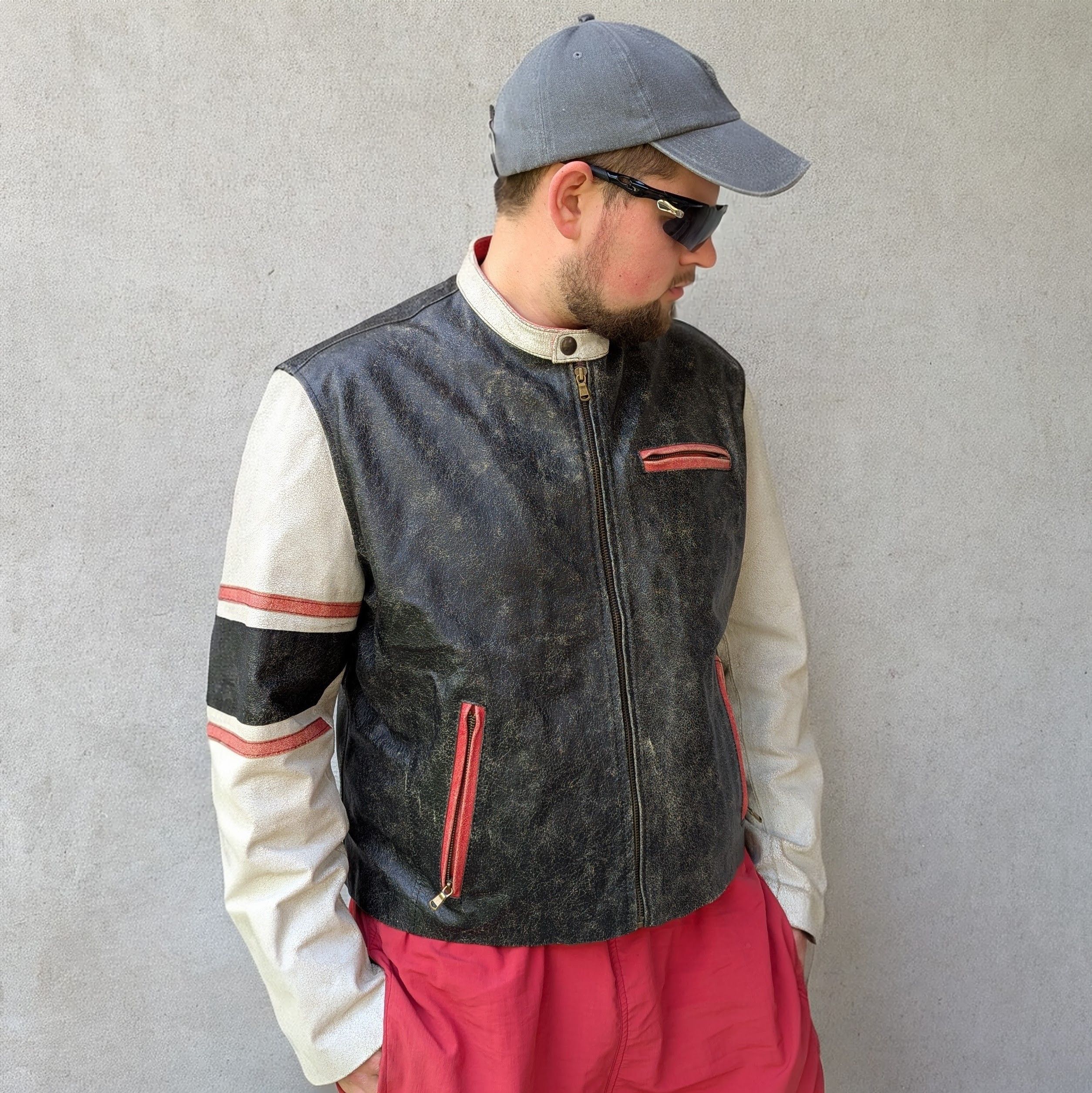 VERA PELLE Vintage Motorcycle Leather Men's Jacket Size 56