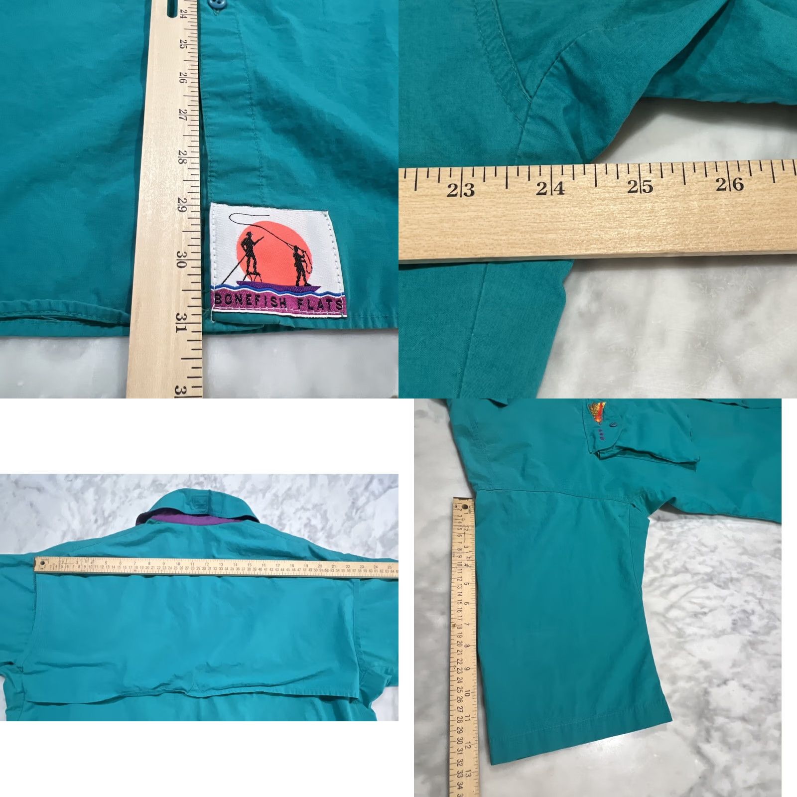 AQUA Columbia Bonefish Flats Shirt Men’s Large Vented Radial Sleeves Pockets Aqua Size US L / EU 52-54 / 3 - 9 Thumbnail