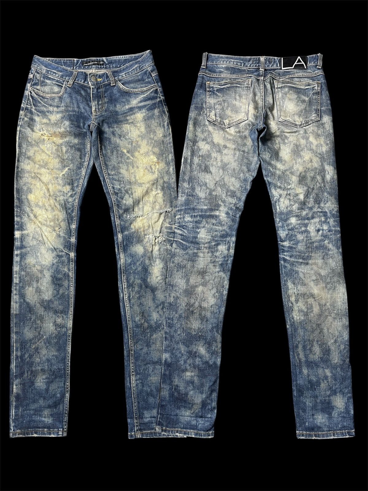 Lad Musician Archive Lad Musician Acid Bleach Distressed Skinny Jeans Size US 30 / EU 46 - 1 Thumbnail