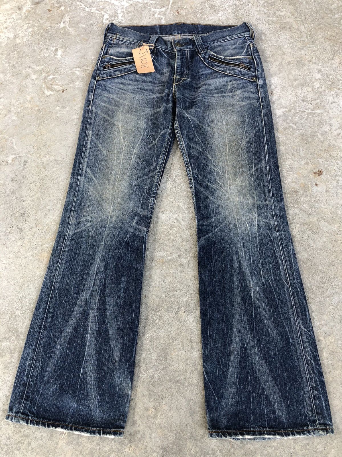 If Six Was Nine Y2k Levi’s Flared Jeans Distressed Jeans Mudwash 507 Size US 33 - 1 Thumbnail
