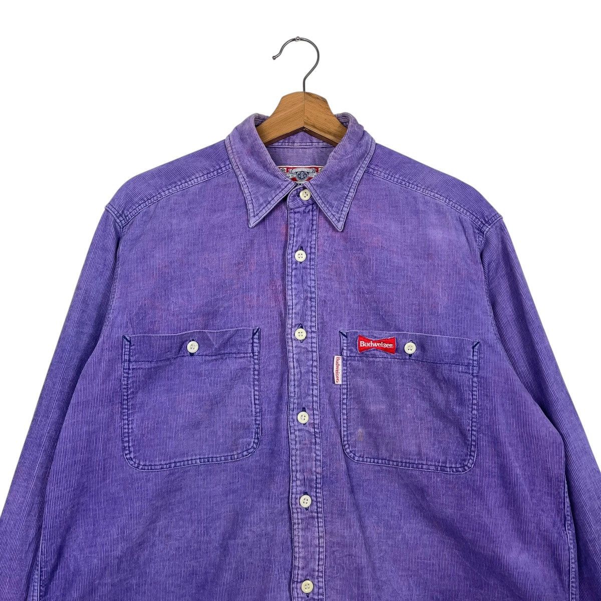 Budweiser Vintage 90s Budweiser Corduroy Western Shirts Size US M / EU 48-50 / 2 - 2 Thumbnail