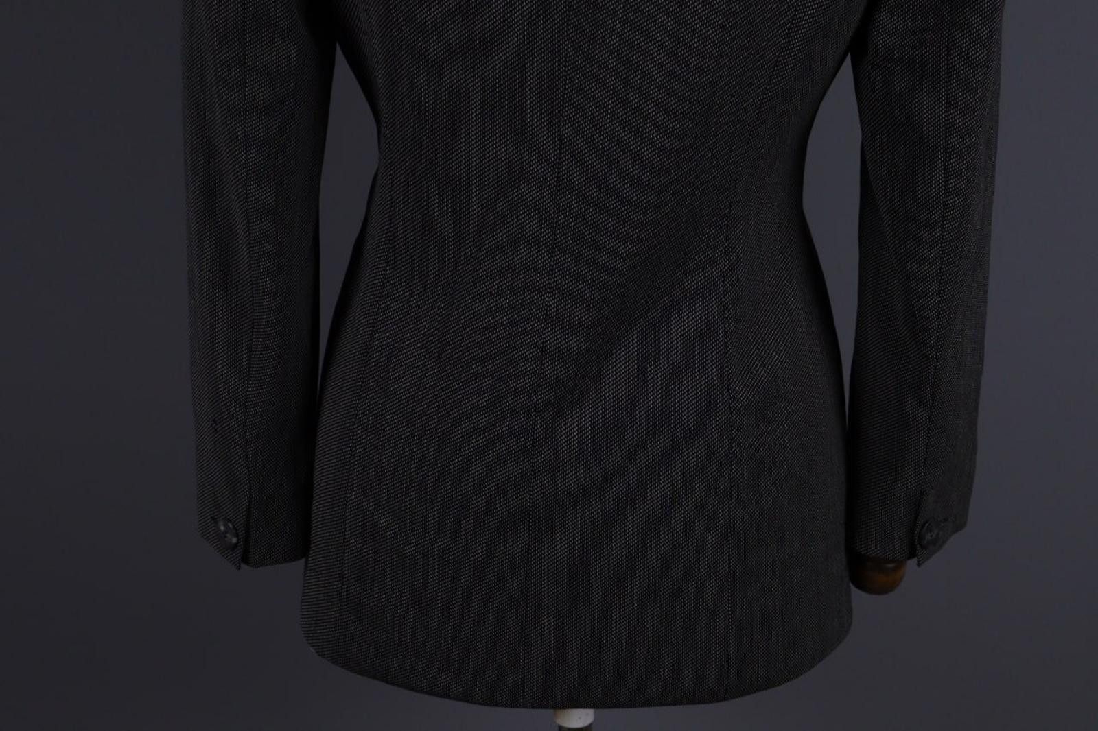 Designer Max Mara Gray Wool Double Breasted Blazer Jacket Size 40 / S Size S / US 4 / IT 40 - 12 Thumbnail