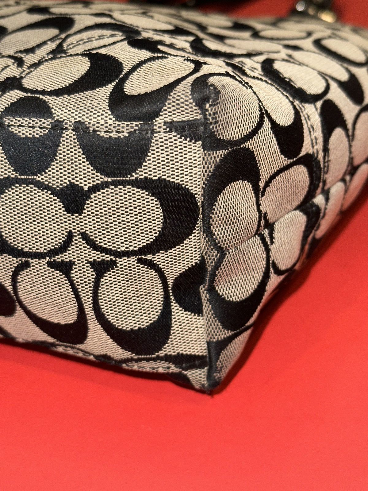 Coach COACH F15664 Hampton Black Grey Signature Jacquard Tote Size ONE SIZE - 4 Thumbnail