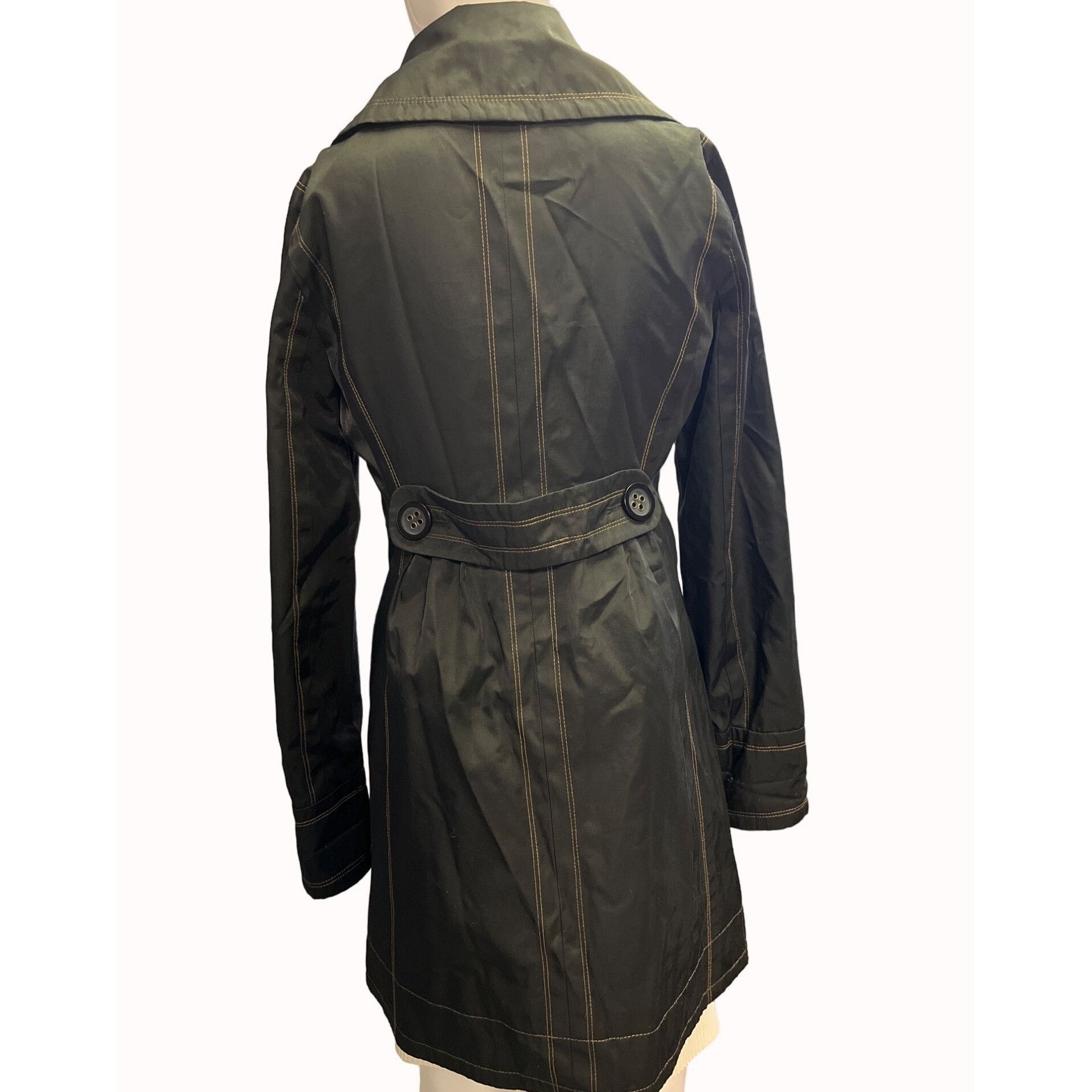 Guess Guess Women's Black Buttoned Trench Coat Size S SKU 5067 Size S / US 4 / IT 40 - 2 Thumbnail