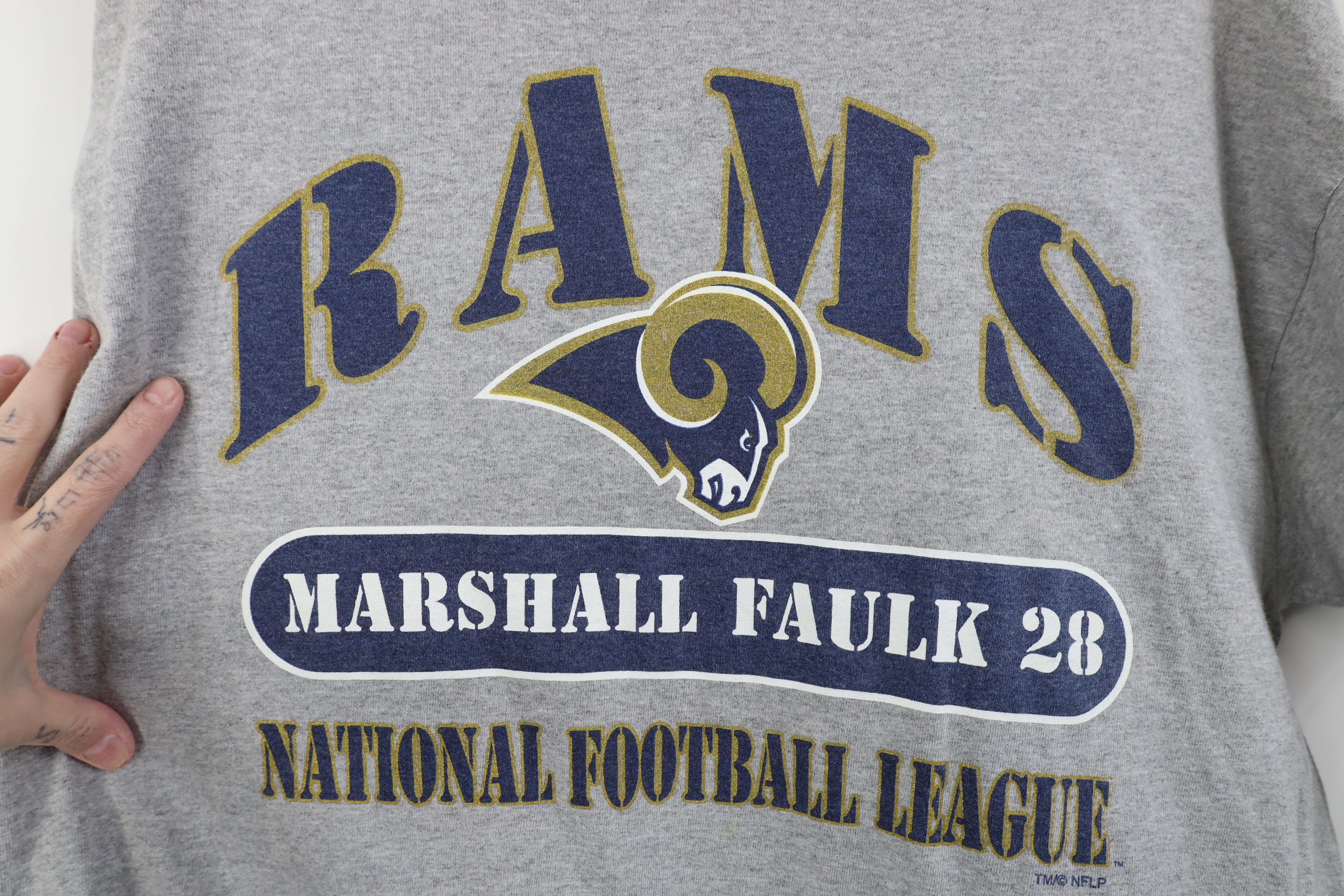 Vintage Vintage 90s Y2K Faulk St Louis Rams Football Jersey T-Shirt Size US L / EU 52-54 / 3 - 4 Thumbnail