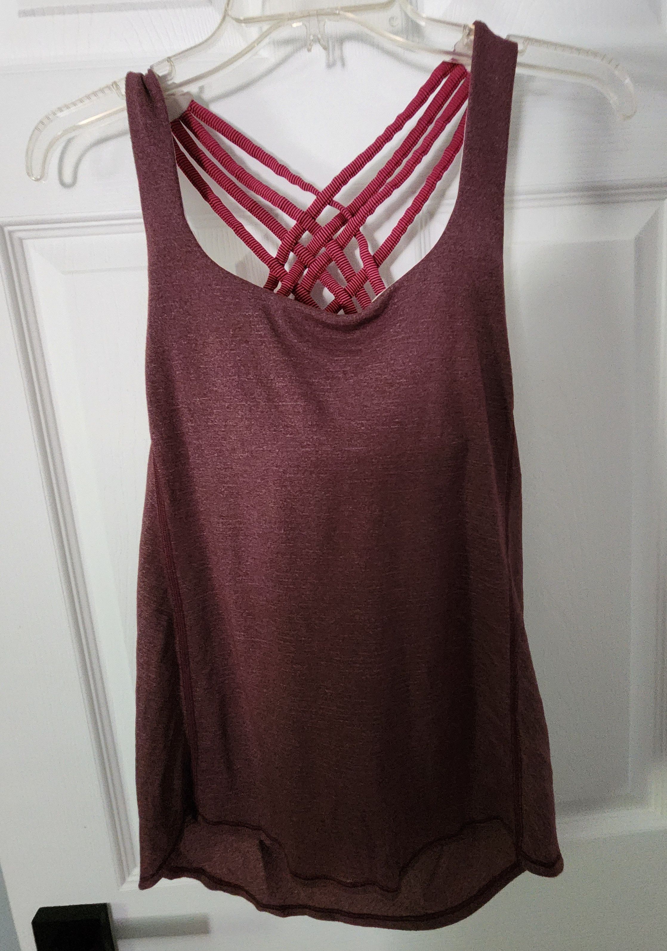 Lululemon Lululemon Wild Tank Built In Strappy Pink Bra Plum Tank 4 Size S / US 4 / IT 40 - 1 Thumbnail