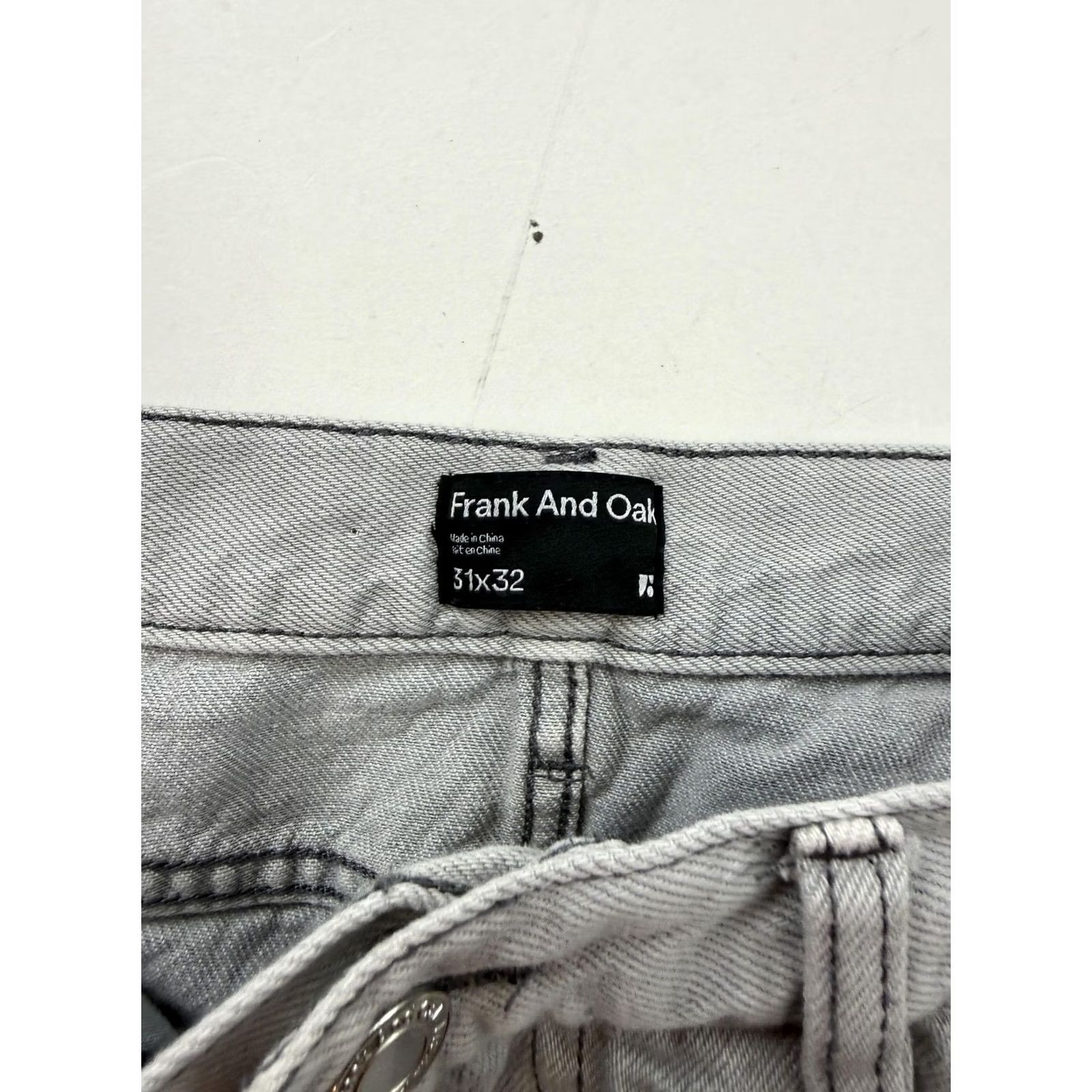 Denime Frank & Oak Jeans Mens 31x30 Gray Slim Straight Denim Light Wash Pants Size US 31 - 5 Thumbnail