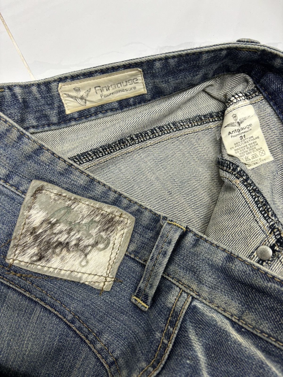 Japanese Brand VINTAGE ANTGAUGE NICE DESIGN POCKET DISTRESSED DENIM JEANS Size US 32 / EU 48 - 11 Thumbnail