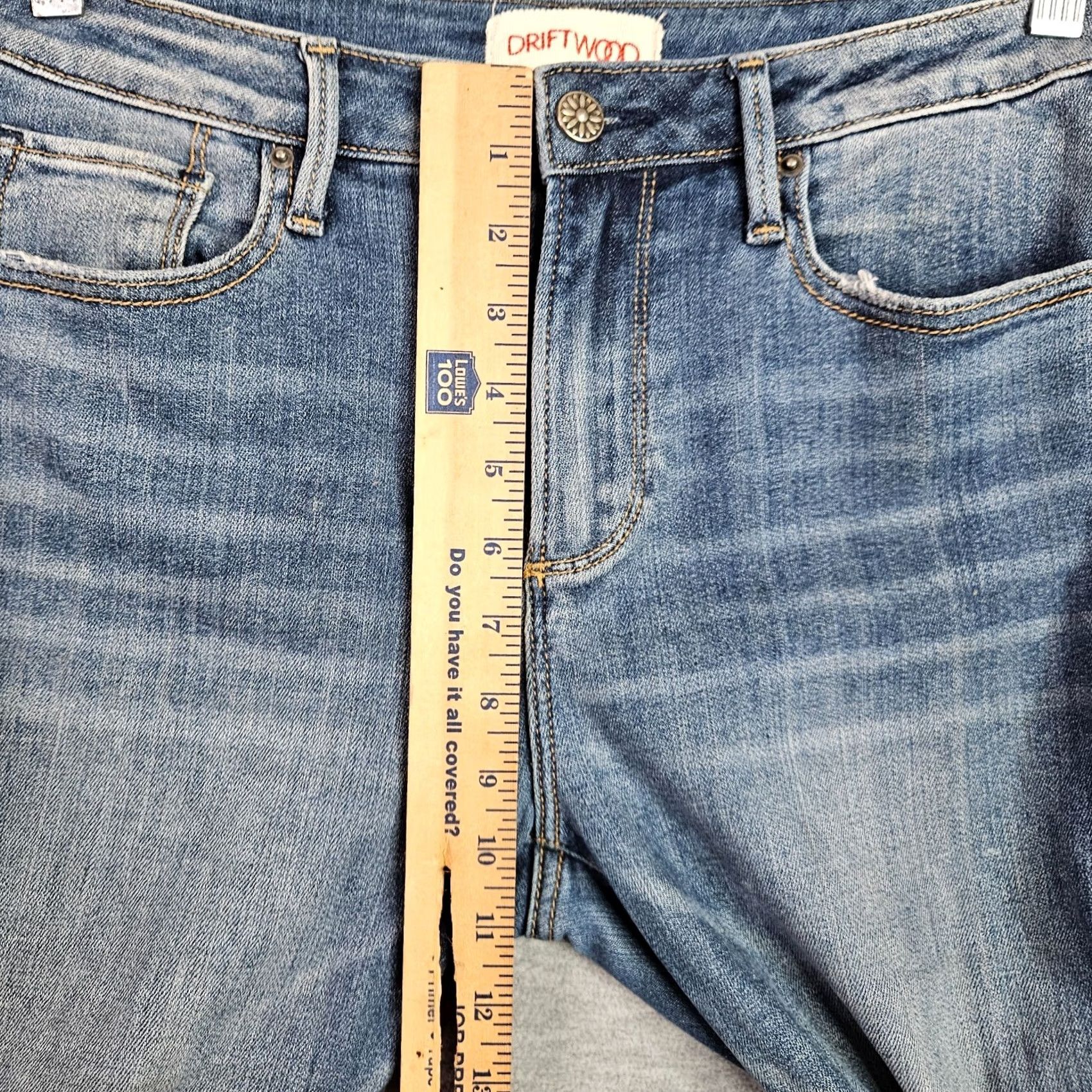 AYR Ayr Driftwood Blue Jeans W27 High Rise Slim Embroidered Side 5-Pocket Denim Cotton/Spandex Women/Metrics Size 27" / US 4 / IT 40 - 5 Thumbnail