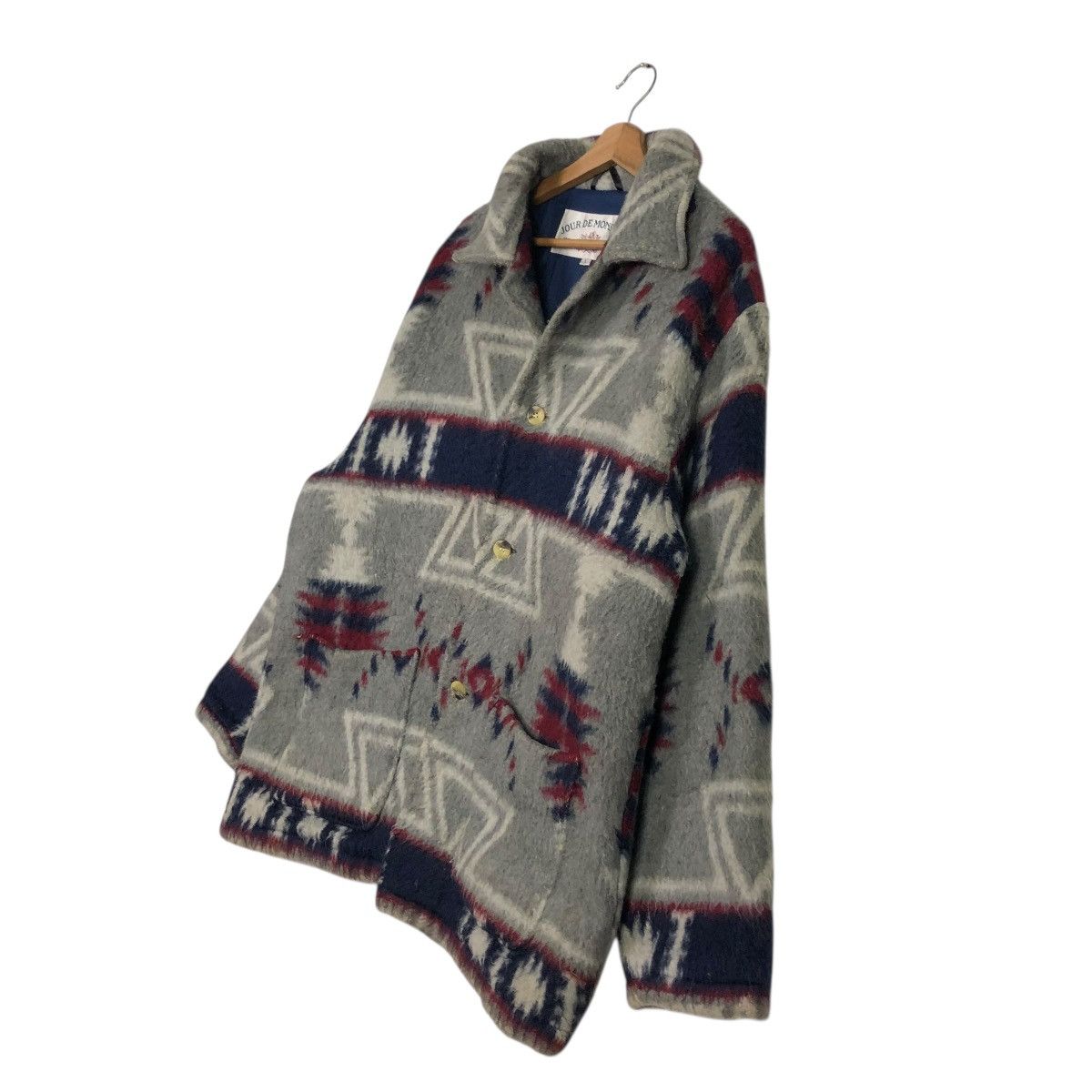 Japanese Brand 🔥VINTAGE WOOL JACKET NAVAJO JOUR DE MONSIEUR ISSEY MIYAKE Size US L / EU 52-54 / 3 - 4 Thumbnail