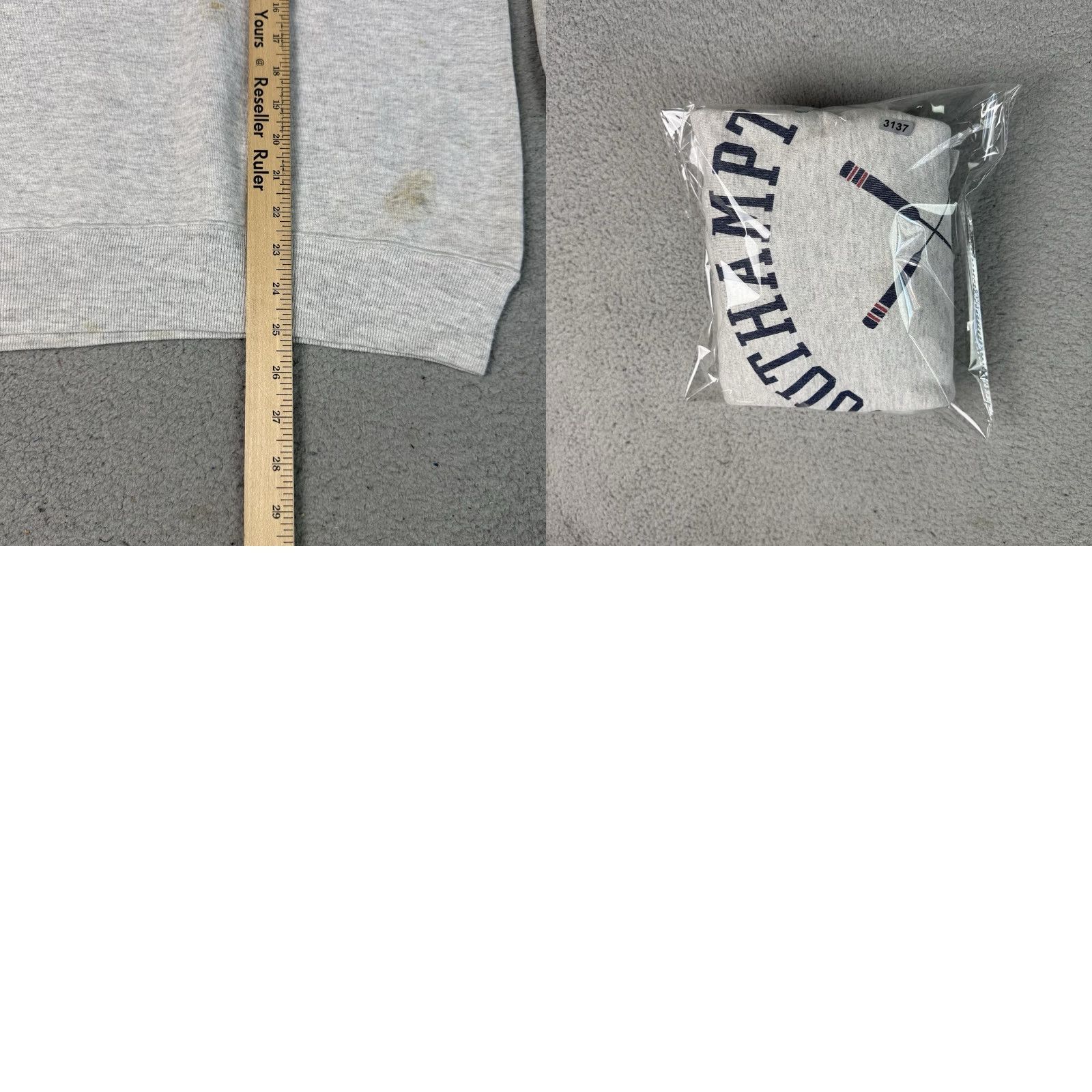 Vintage VINTAGE Russell Athletic South Hampton Sweatshirt Men XL Gray 90s Pullover Distressed Rare Size US XL / EU 56 / 4 - 10 Thumbnail
