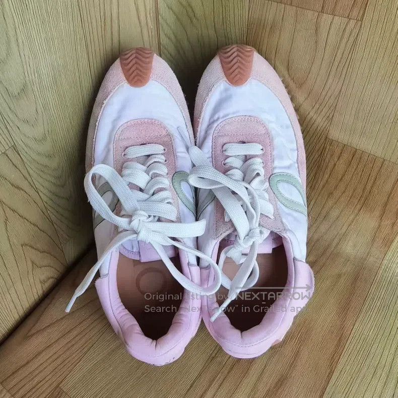 Loewe Nude Pink Round Toe Laced Training Shoes