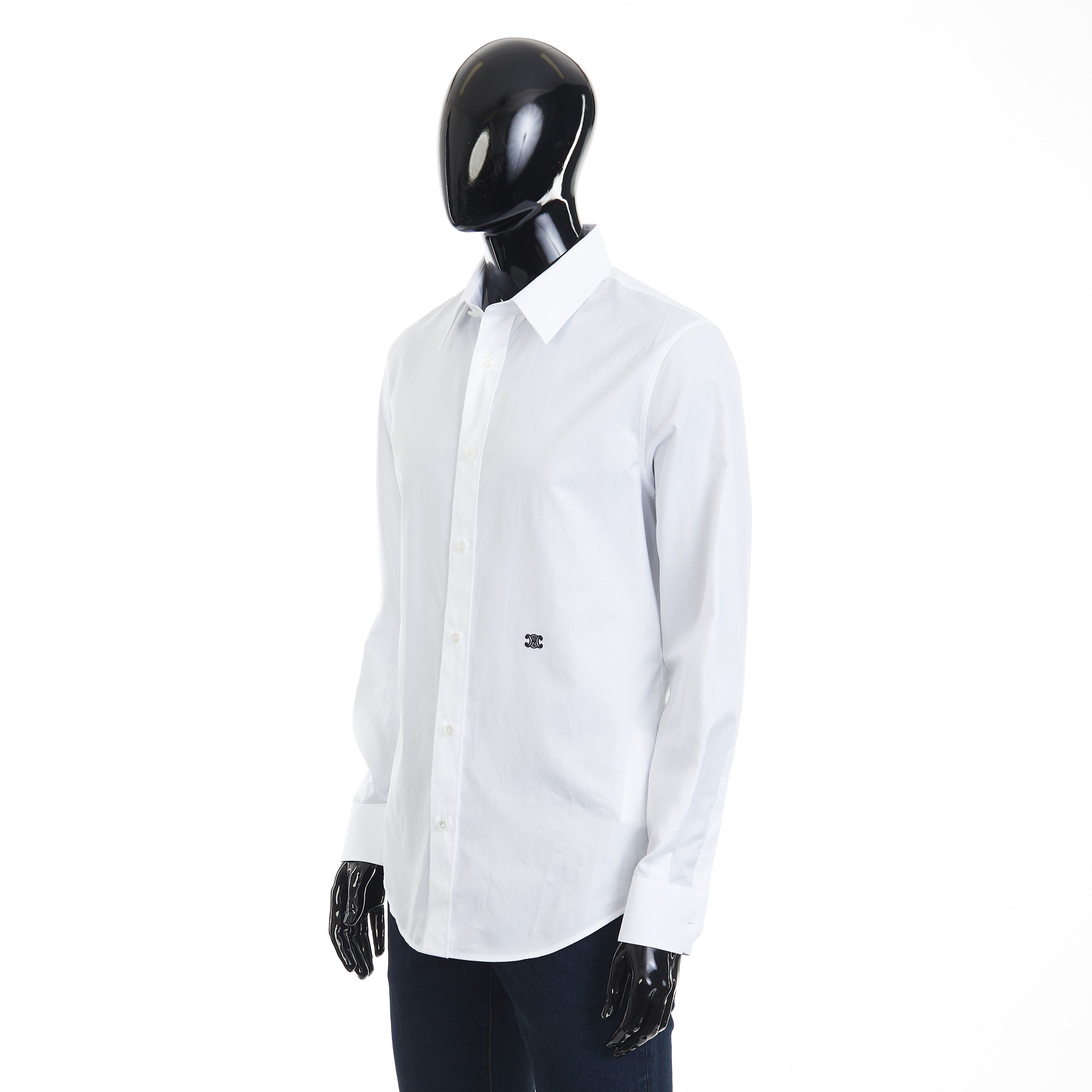 Celine Loose Drugstore Collar Shirt - Triomphe Embroidery Size US M / EU 48-50 / 2 - 2 Thumbnail