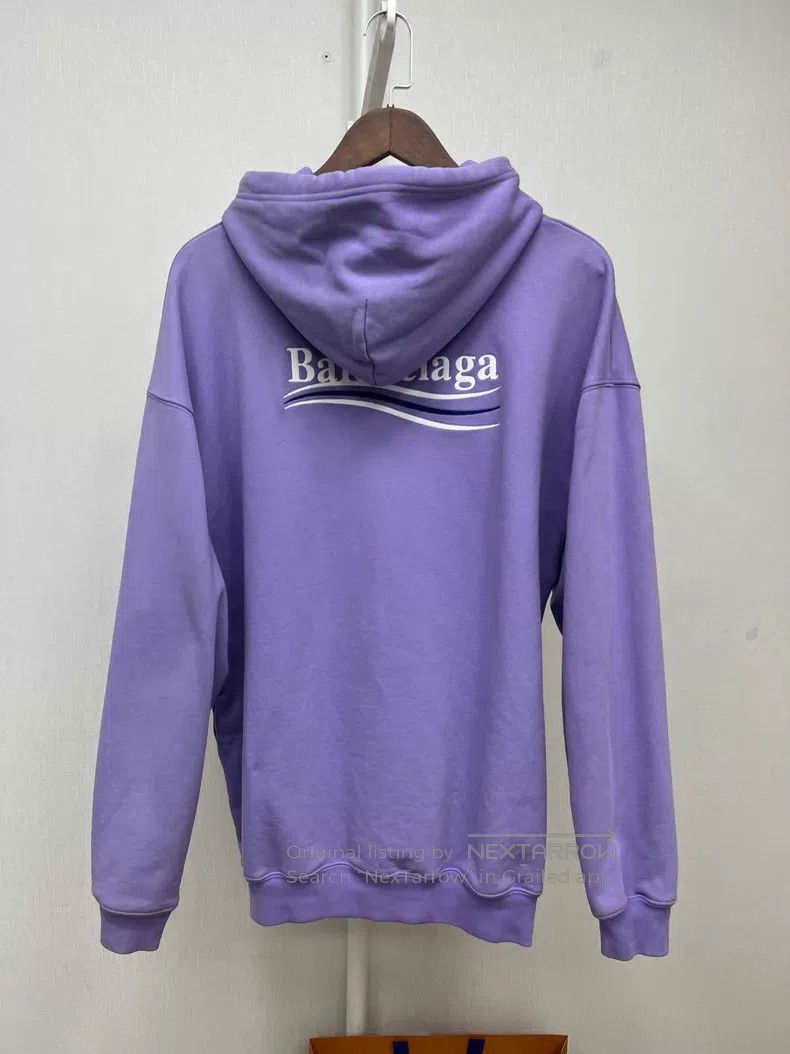 Balenciaga Balenciaga Purple Coke Embroidered Hooded Sweatshirt Size US M / EU 48-50 / 2 - 2 Thumbnail