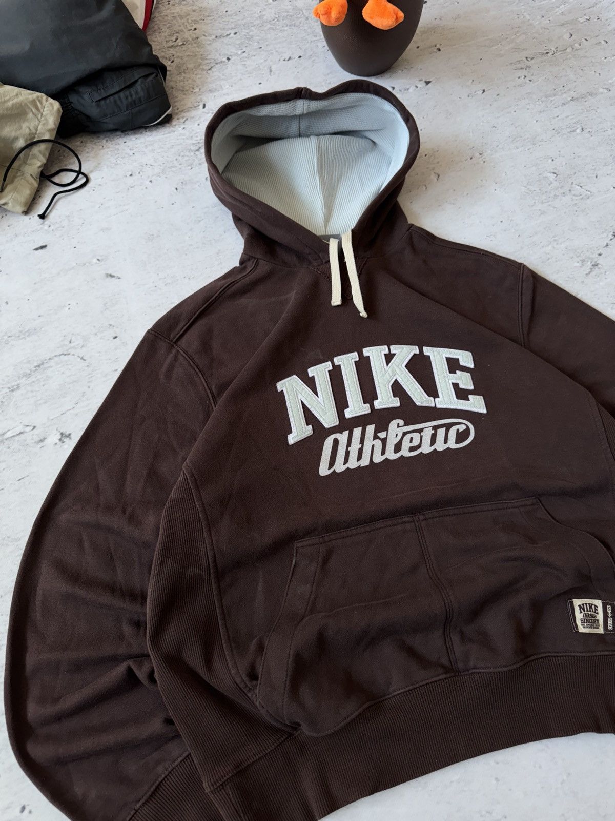 Nike × Vintage NIKE BROWN VINTAGE 00s OVERSIZE BAGGY HOODIE CENTER LOGO Size US L / EU 52-54 / 3 - 2 Thumbnail