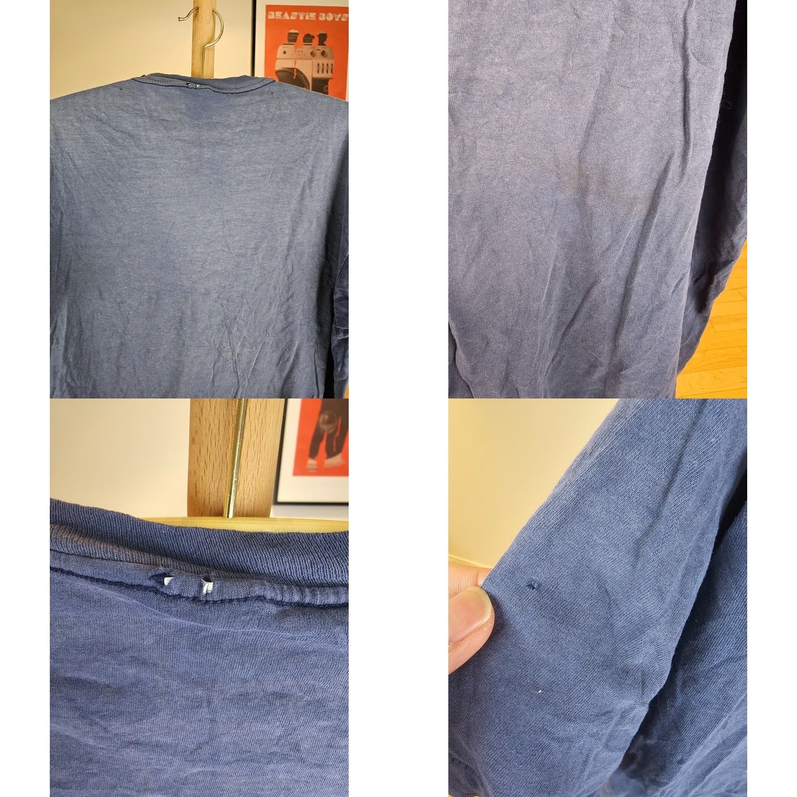 Hanes VINTAGE 90' HANES Gradient Sun Faded One Pocket Distressed Blue T-Shirt XL Mens Blue Hanes Shirt Short Sleeve Cotton Logo Size US XL / EU 56 / 4 - 9 Thumbnail