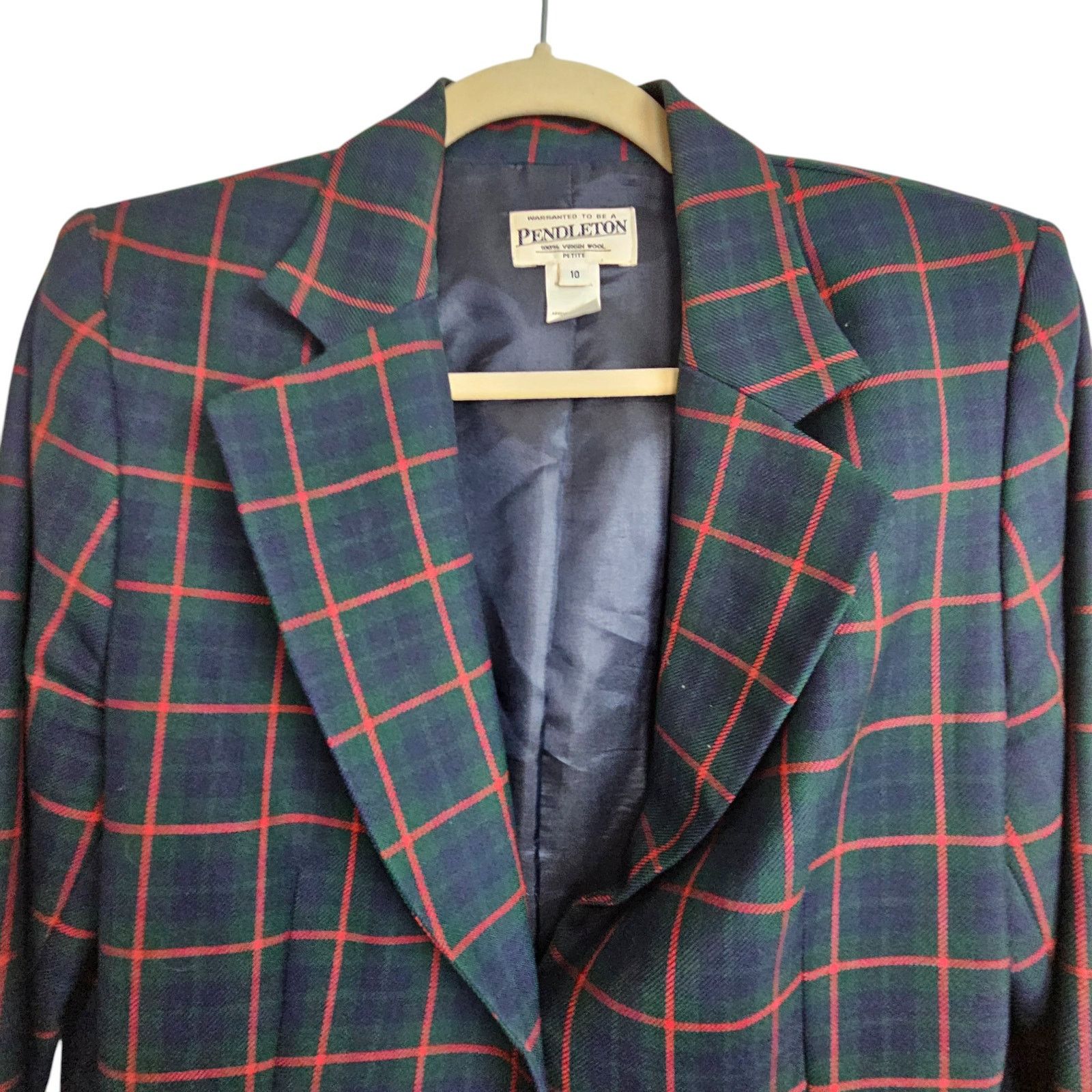 Pendleton Vintage Pendleton Wool Plaid Blazer Skirt 2Pc Set Sz 10P/12 Size L / US 10 / IT 46 - 2 Thumbnail