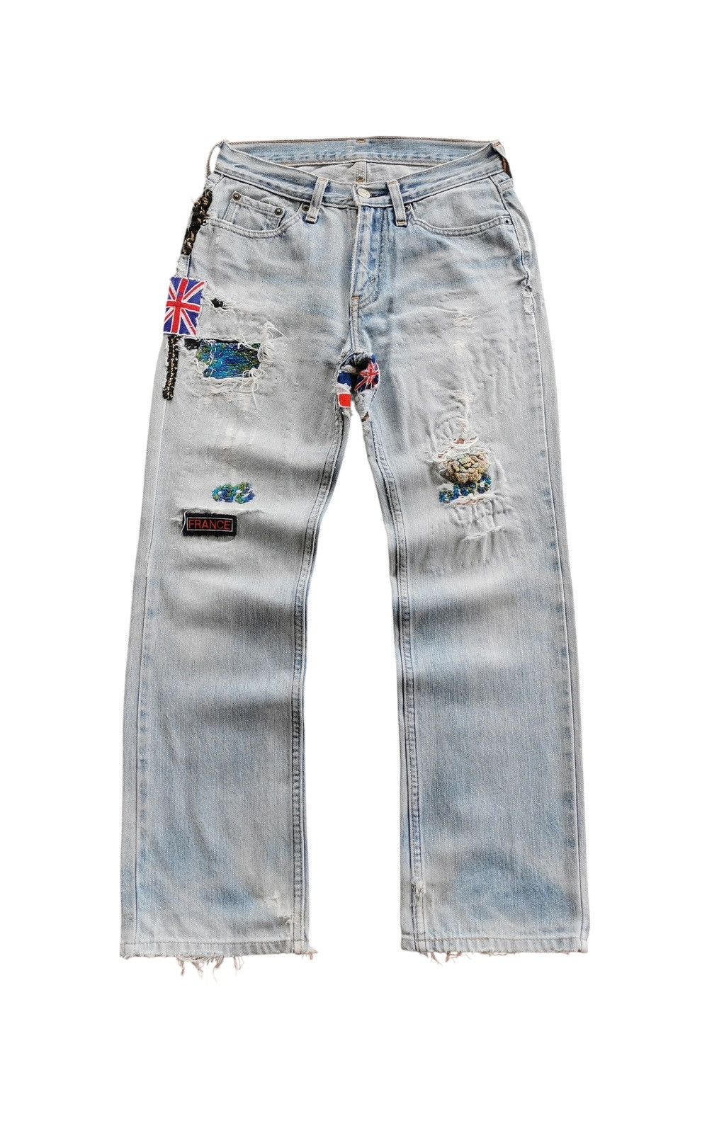 Levi's Streetwear Custom Reworked Vintage Levi's Patchwork Denim 27 Size US 27 - 2 Thumbnail