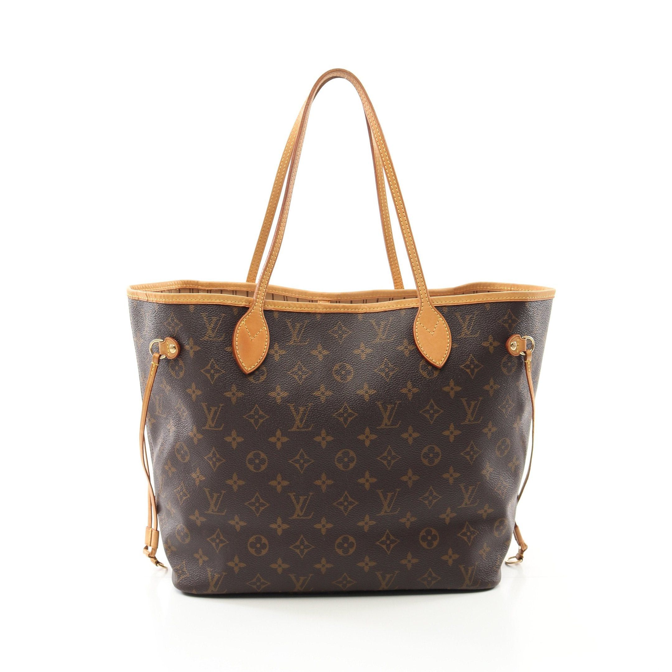 Louis Vuitton Louis Vuitton Neverfull Mm Monogram Shoulder Bag Tote Leather Brown Size ONE SIZE - 1 Thumbnail