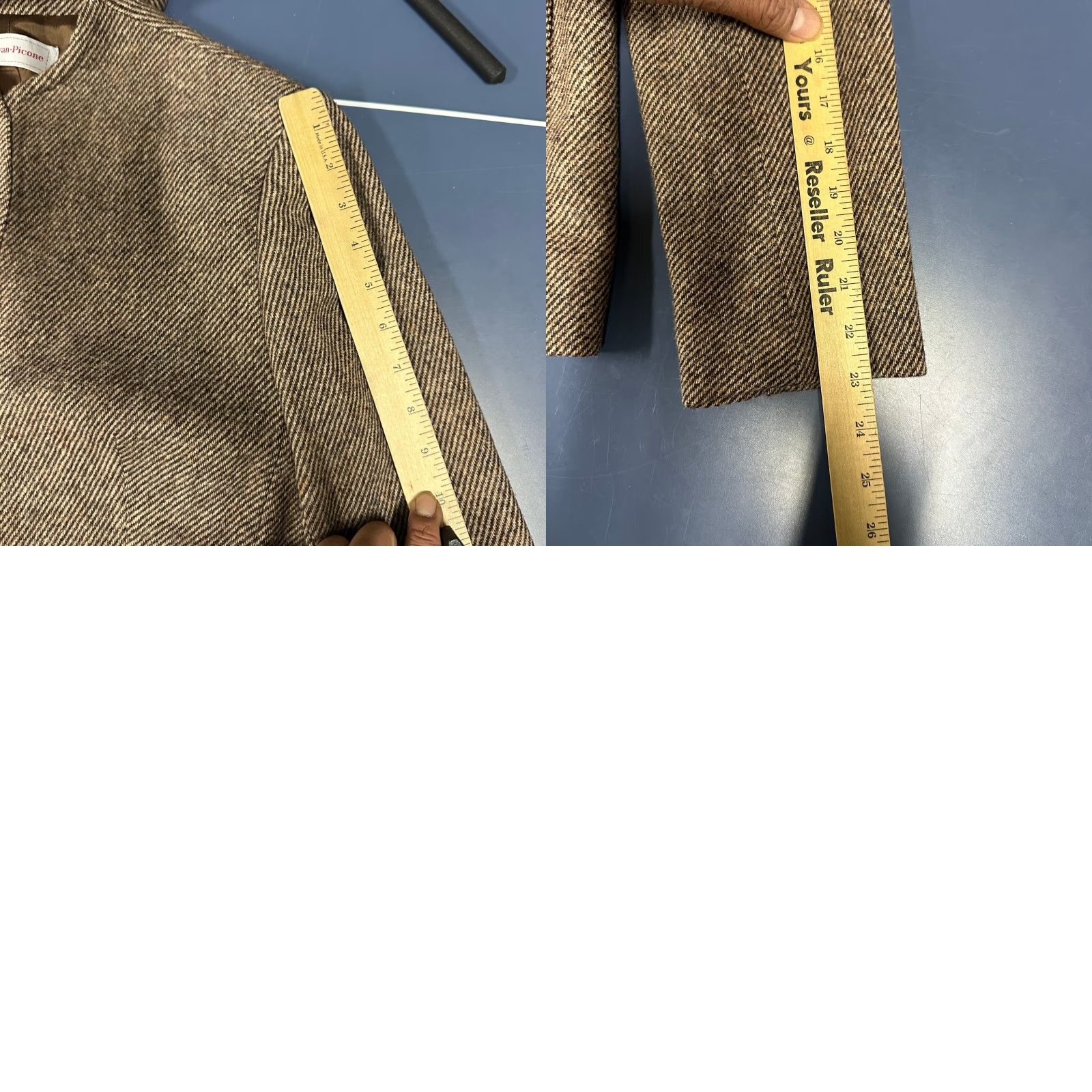 Evan Picone VINTAGE Evan Picone Wool Tweed Blazer Skirt Set Womens Medium Brown Union USA Size 32" / US 10 / IT 46 - 11 Thumbnail