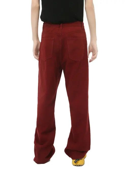 Japanese Brand × Jean Retro loose straight leg red high street jeans Size US 32 / EU 48 - 3 Thumbnail