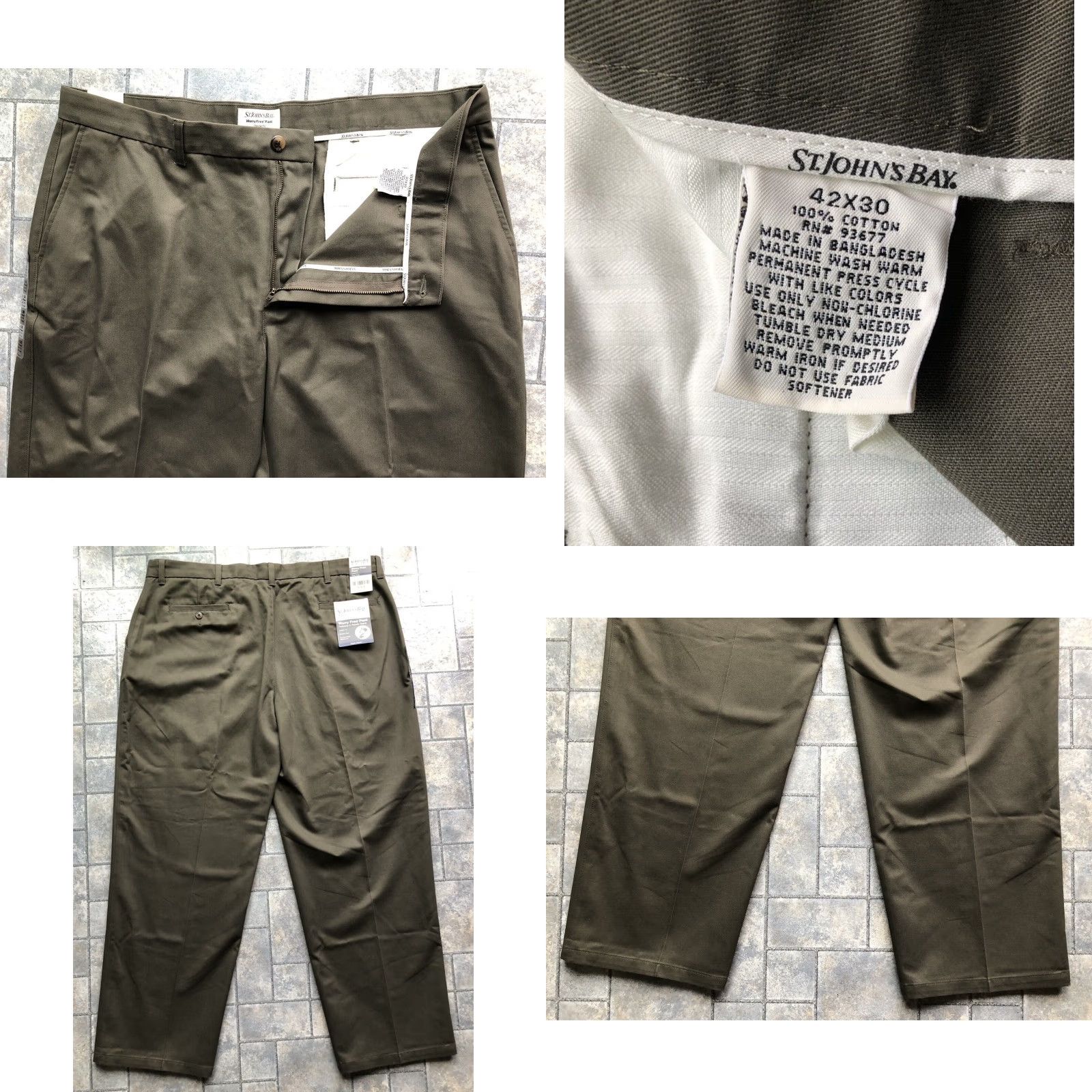 Vintage St. John’s Bay Pants 42x30 Green Classic Fit Plain Front Worry Free Pant Mens Size US 42 / EU 58 - 8 Thumbnail