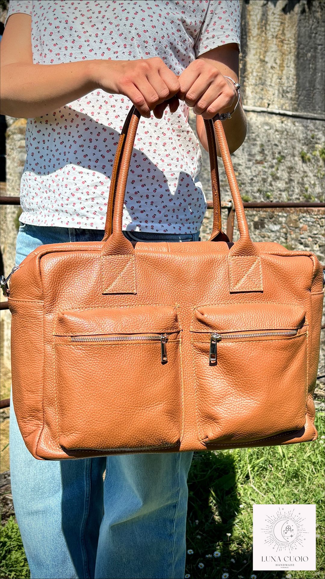 Vera Pelle Leather Travel Bag, Duffel Bag, Weekender bag Size ONE SIZE - 5 Thumbnail