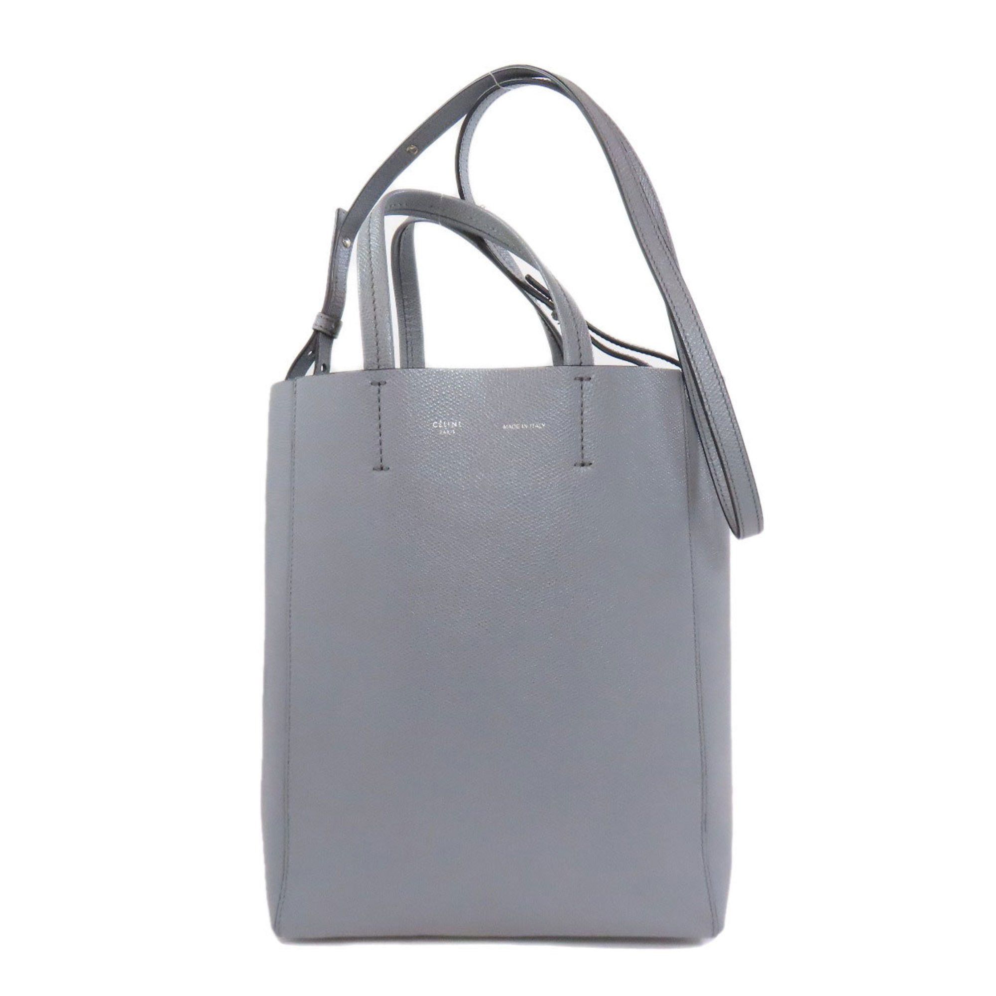 Celine Vertical Cabas Tote Bag Leather Women's in Grey