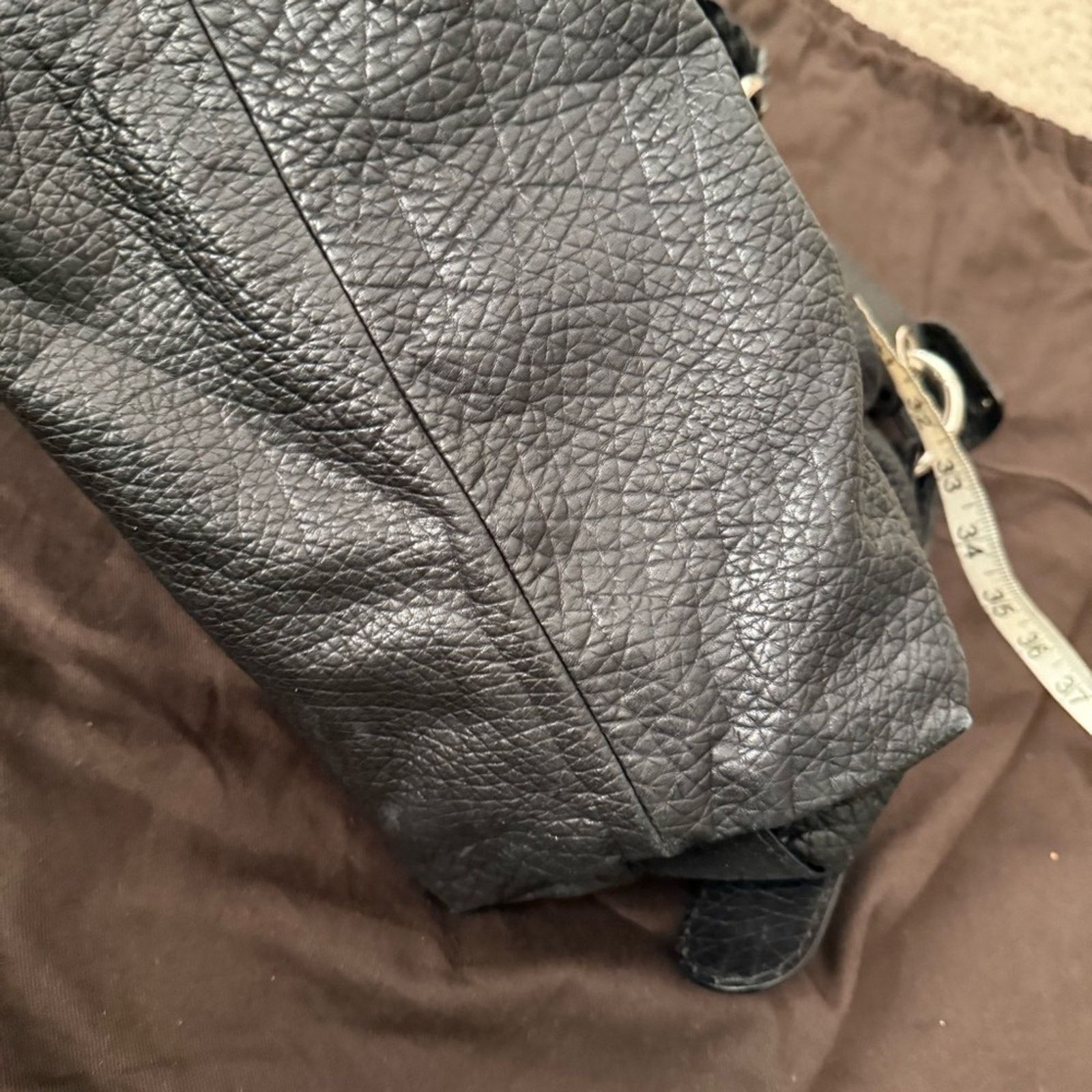 Gucci Gucci Black Calfskin Pebbled Leather Bamboo Bar Shoulder Bag Size ONE SIZE - 10 Thumbnail
