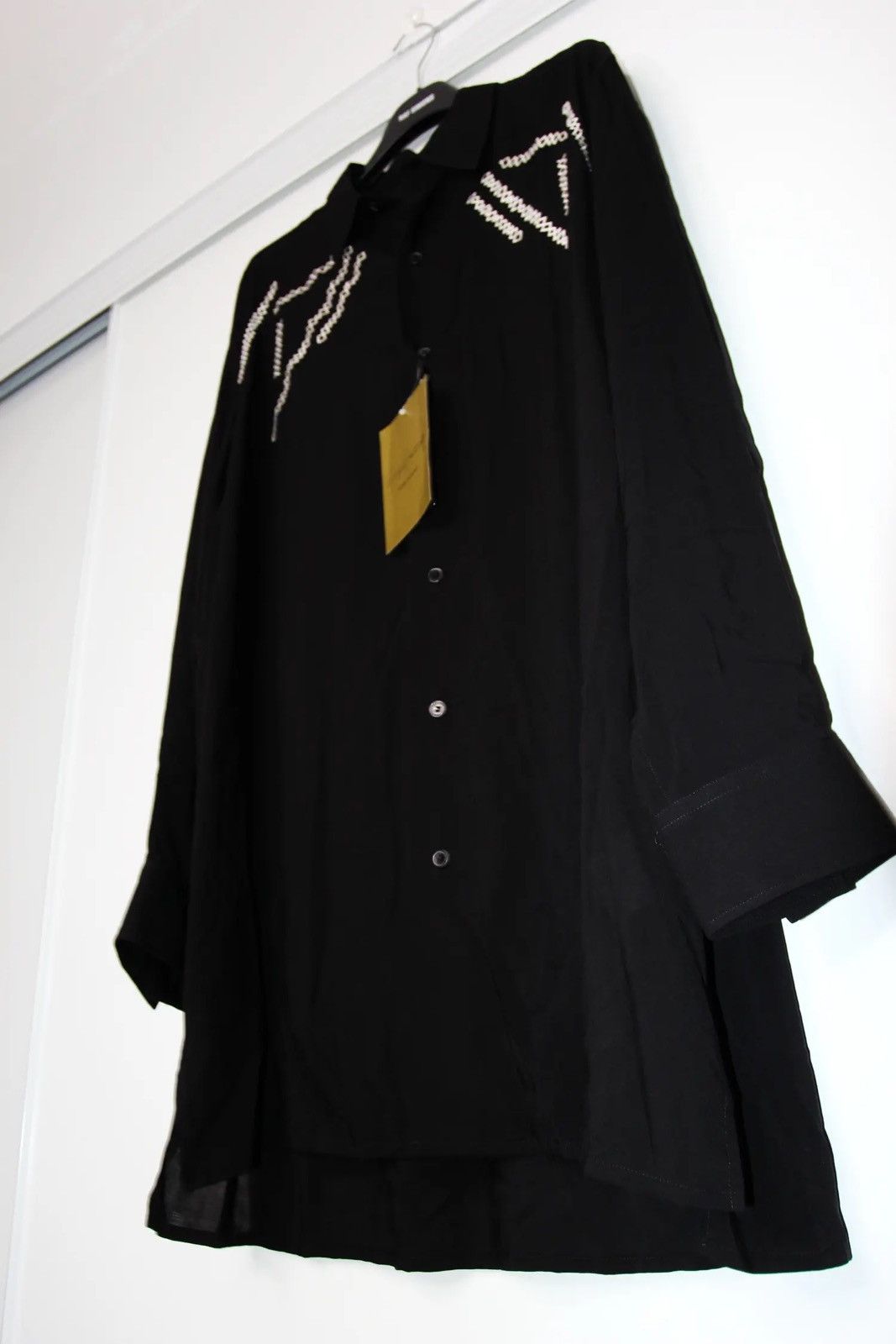 Yohji Yamamoto Yohji Yamamoto Pour Homme 21SS Embroidered Stitching Shirt Size US M / EU 48-50 / 2 - 7 Thumbnail