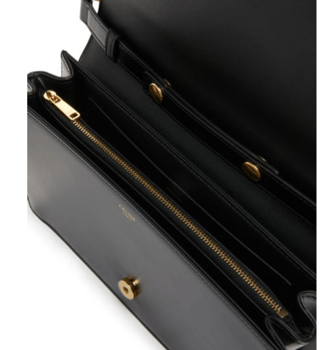 Celine o1bcso1str0824 Size:OS/ Shoulder Bag Shiny Calfskin in Black Size ONE SIZE - 4 Thumbnail