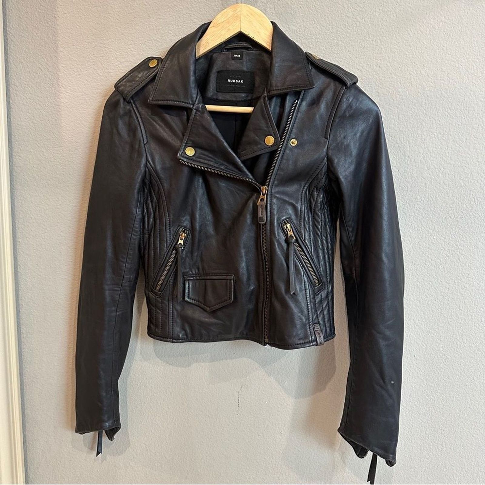 Rudsak Rudsak | XS | black cropped leather jacket Size XS / US 0-2 / IT 36-38 - 1 Thumbnail