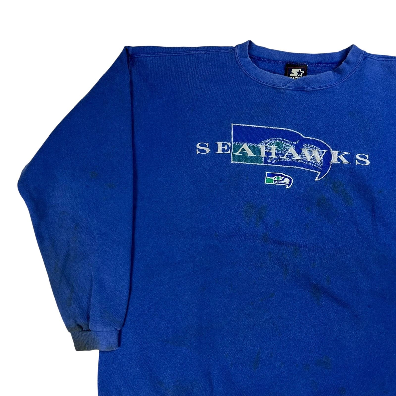 NFL × Starter × Vintage Vintage 90s Starter Seattle Seahawks faded crewneck (XL) Size US XL / EU 56 / 4 - 5 Thumbnail