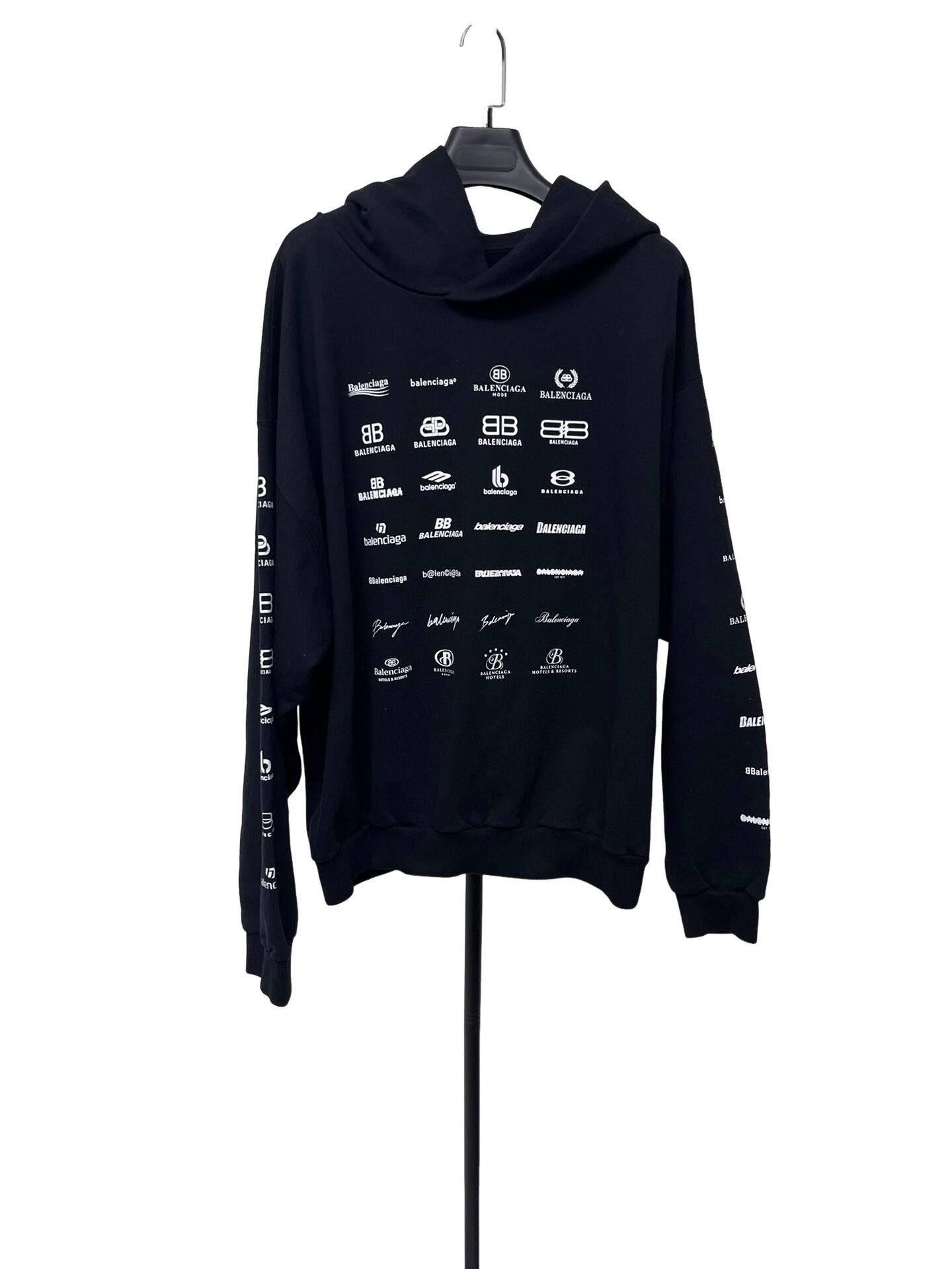 Balenciaga Balenciaga Multi Logo Print Hoodie Size M Size US M / EU 48-50 / 2 - 1 Thumbnail
