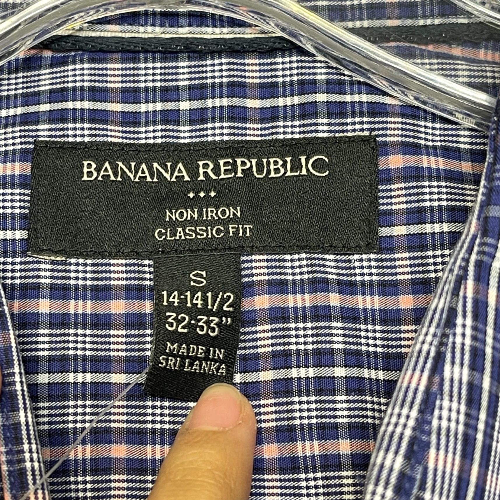 Banana Republic Banana Republic Dress Shirt Mens Small 14-14.5 Multi Plaid Non Iron Classic Fit Shirt Size 36R - 7 Thumbnail