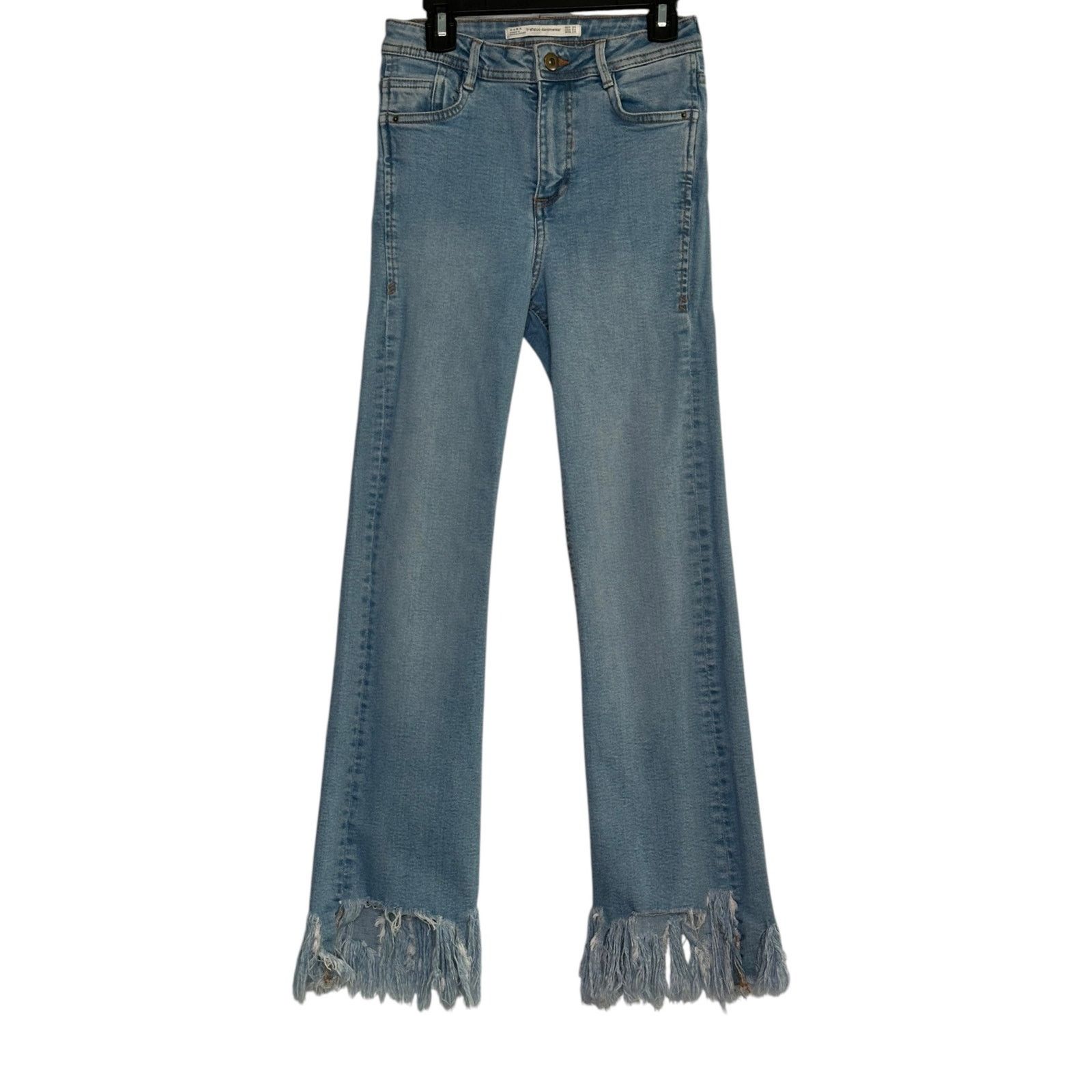 Zara Zara Blue Frayed Hem Jeans size 2 Size 26" / US 2 / IT 38 - 11 Thumbnail