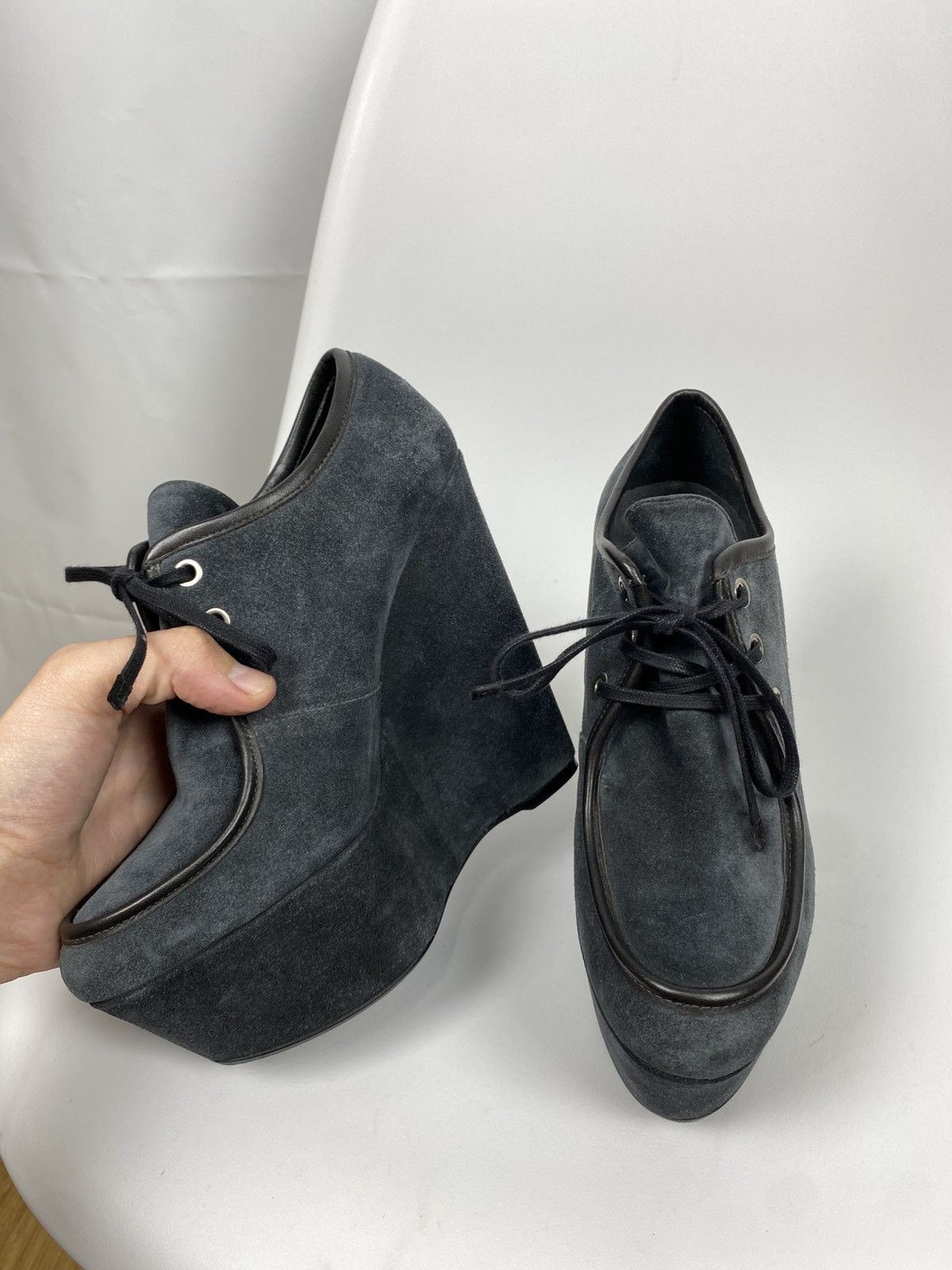 Stuart Weitzman Stuart Weitzman Suede Wedge Booties size 38 Size US 8 / IT 38 - 7 Thumbnail