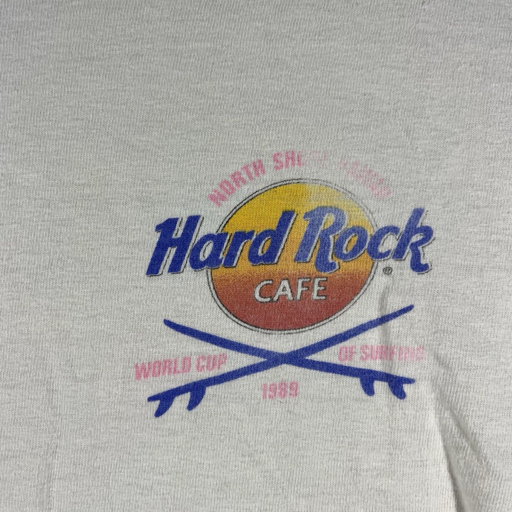 Hard Rock Cafe VINTAGE Hard Rock Cafe T-Shirt 90s Surfing Graphic Print Large White Mens Size US L / EU 52-54 / 3 - 4 Thumbnail