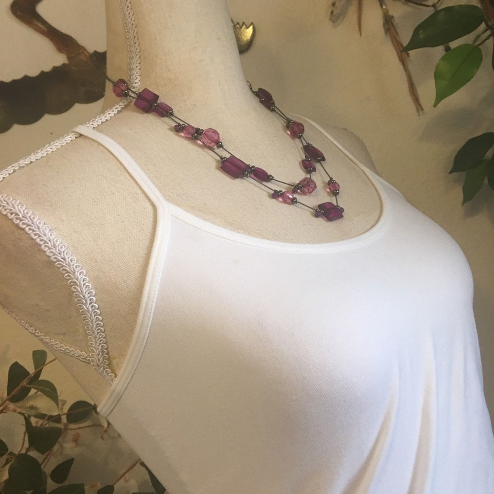 Jewelry Layered double strand faceted bead chrome necklace Size ONE SIZE - 2 Thumbnail