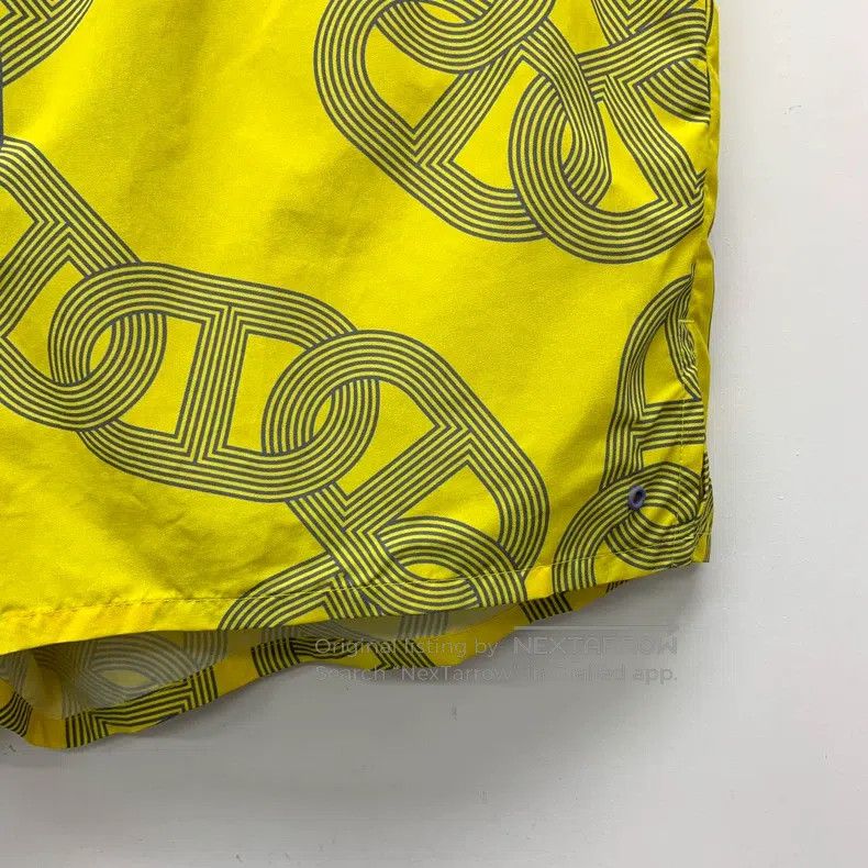 Hermes Hermes Yellow Lock扣Printed Drawstring Casual Shorts Size 24" / US 00 / IT 34 - 4 Thumbnail