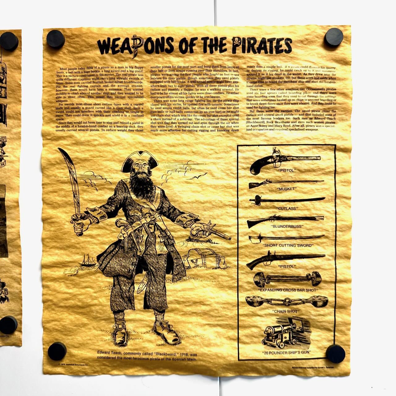 Designer 2 Pirate Scrolls Creed of Ethics & Weapons Guide 1970s Size ONE SIZE - 6 Thumbnail