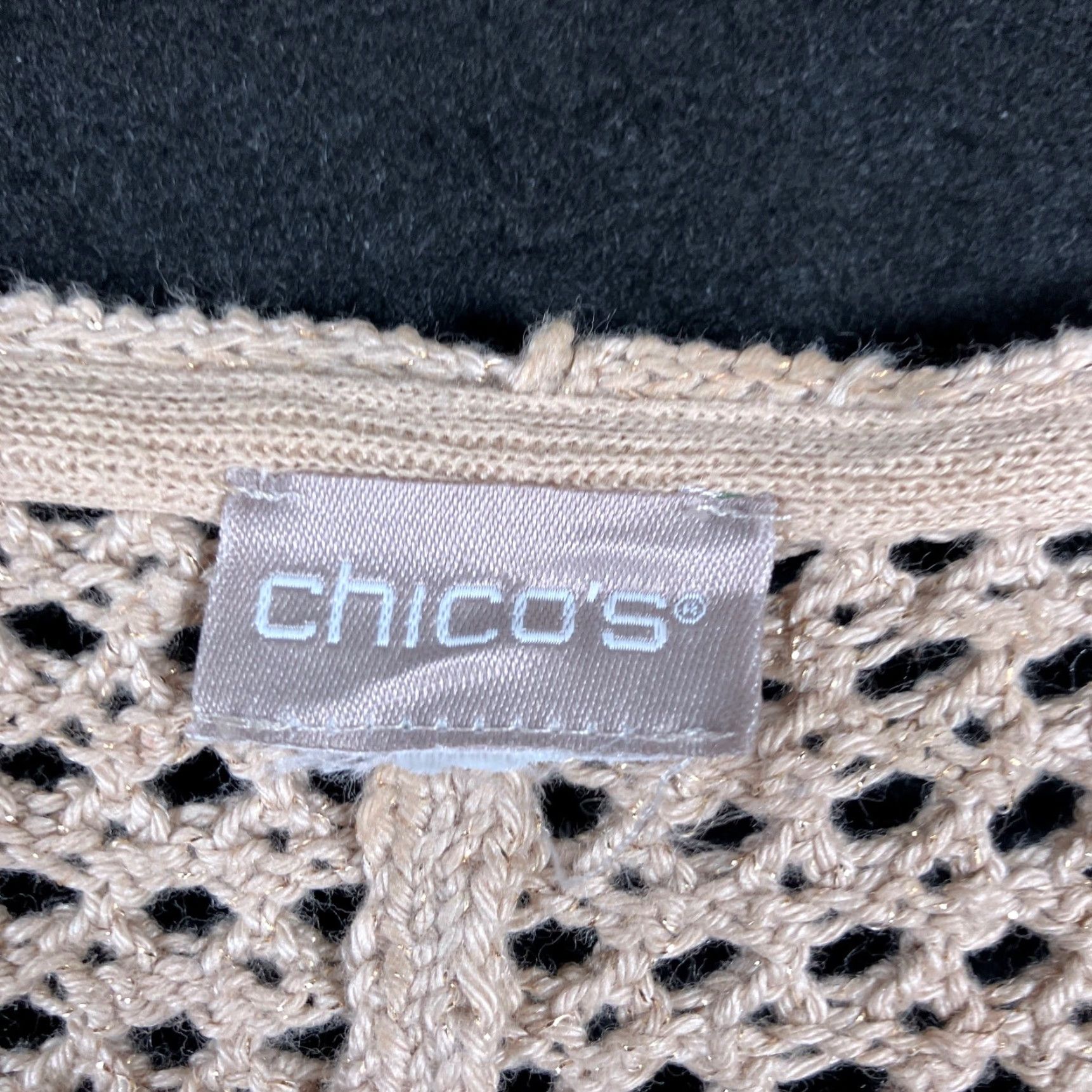 Vintage Chicos Womens Sweater Brown V-Neck Open Knit Pullover Long Sleeve L Regular Knit Pullover Size L / US 10 / IT 46 - 6 Thumbnail