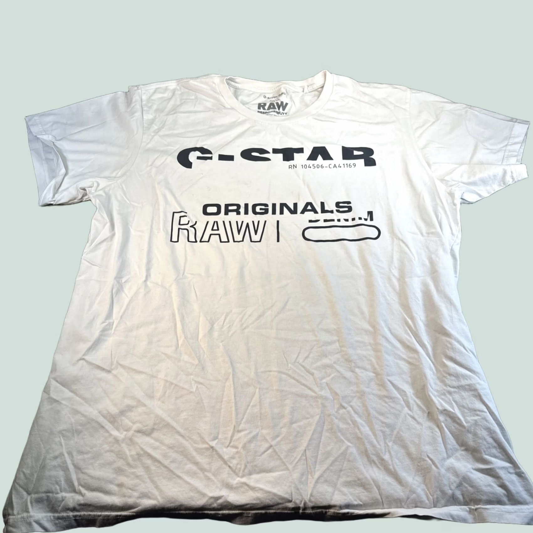 G-Star VINTAGE G-Star Raw T-shirts Logo 00s Y2K USA Style Band Tee Trashed Ugly White 2XL Adult Size US XXL / EU 58 / 5 - 1 Thumbnail