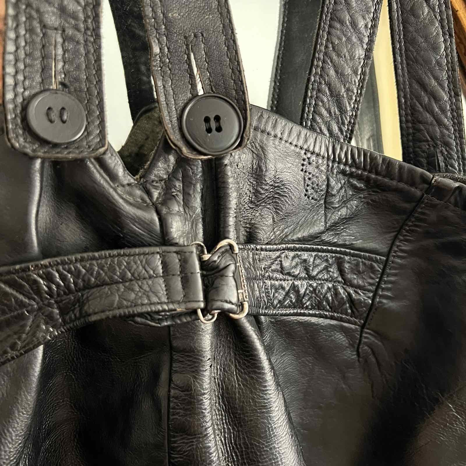 Vintage Vintage Antique 1940s WW2 European Army Flying Leather Pants Size US 34 / EU 50 - 9 Thumbnail