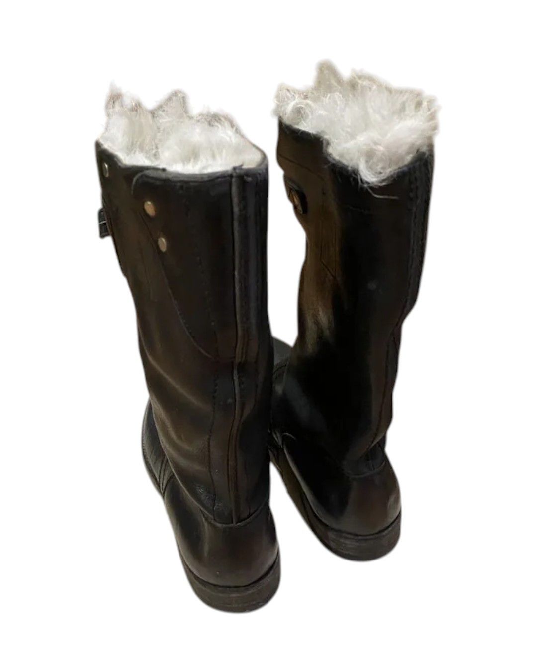 Burberry Prorsum F/W 2010 RUNWAY GOAT FUR SHEARLING LEATHER ARMY BOOTS Size US 10 / EU 43 - 9 Thumbnail