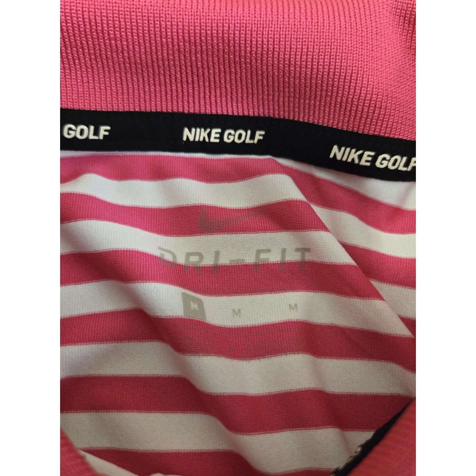 Nike Nike Dri-Fit Polo Shirt Mens M Pink White Striped Athletic Performance Golf Polo Size US M / EU 48-50 / 2 - 3 Thumbnail