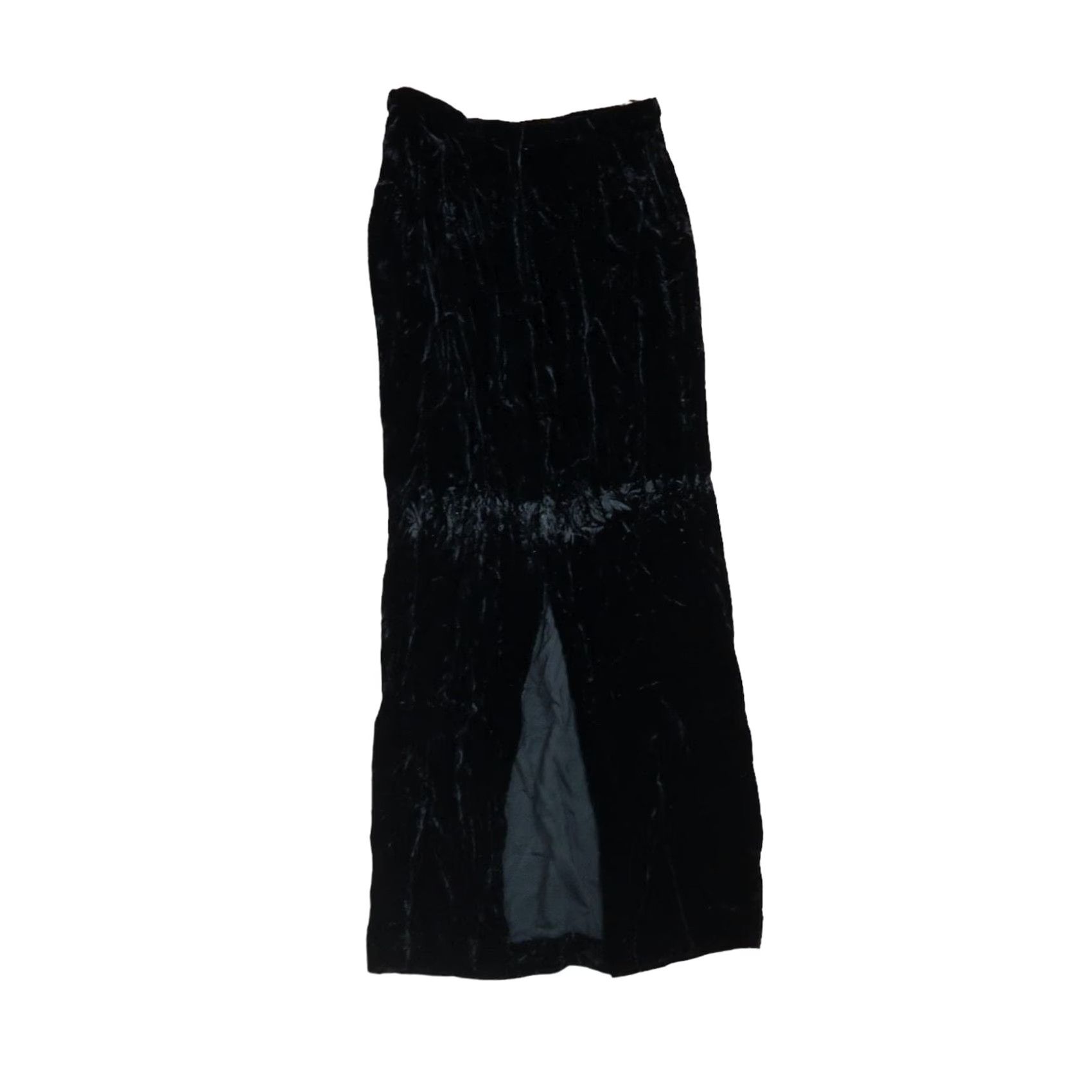 Oleg Cassini VINTAGE Oleg Cassini BLACK Velvet Straight Maxi Skirt 12 26" Long 90s Womens Slit Back Party/Cocktail Fall Winter Spring length 41" Size 34" / US 12 / IT 48 - 3 Thumbnail