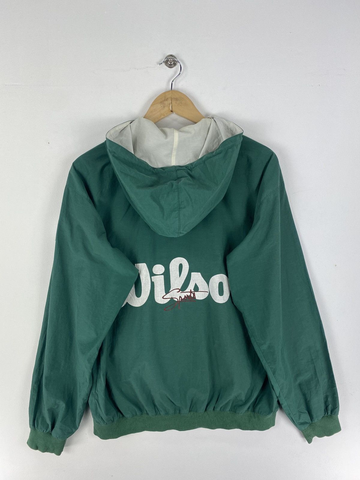 Vintage 90's Wilson Big Logo Zipper Jacket Hoodie