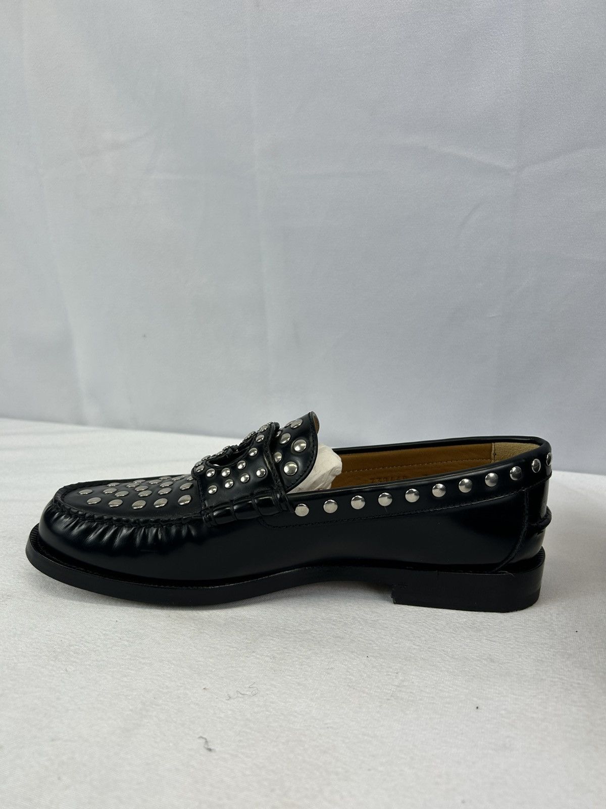 Gucci GUCCI Studded Interlocking G Leather Loafers Size US 8 / EU 41 - 4 Thumbnail